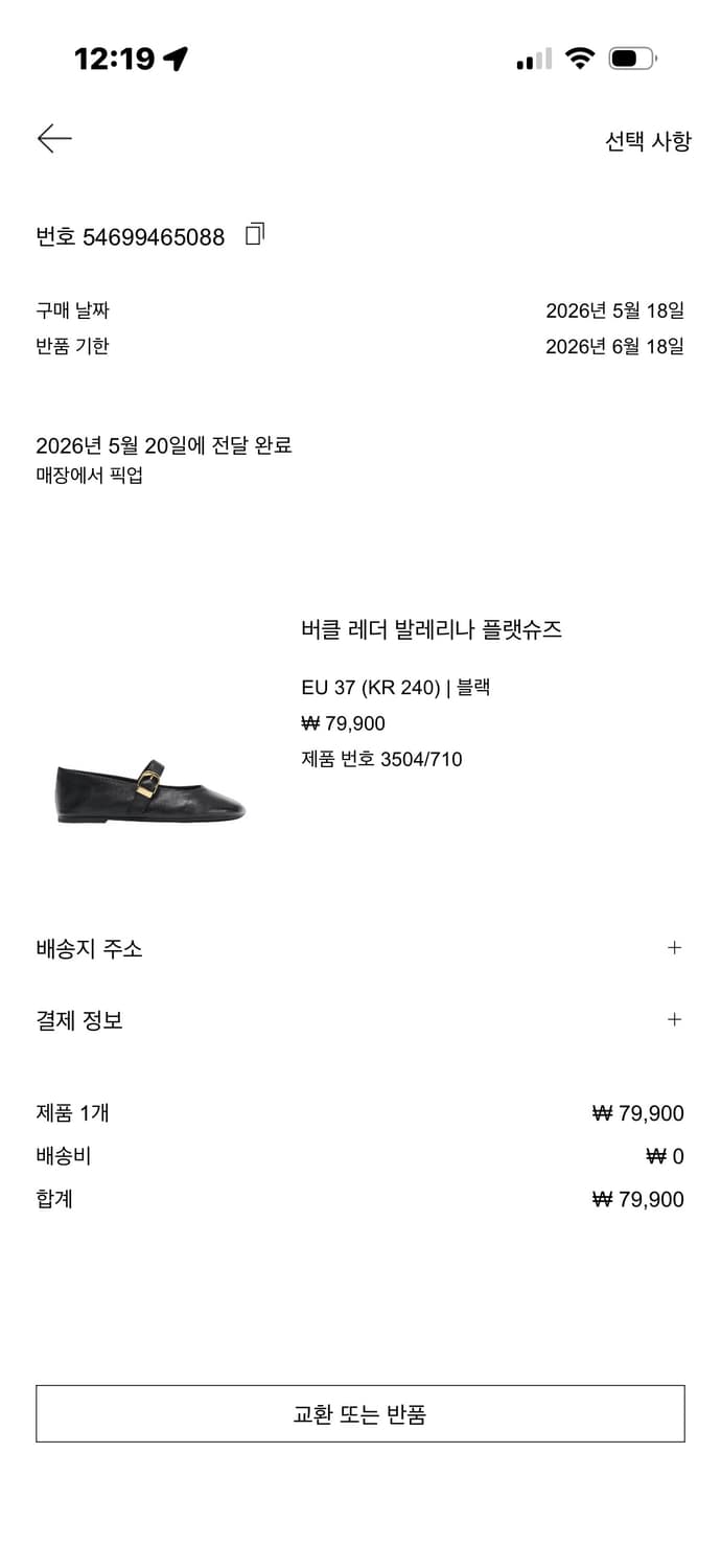 자라 버클 레더 발레리나 슈즈 상품이미지2