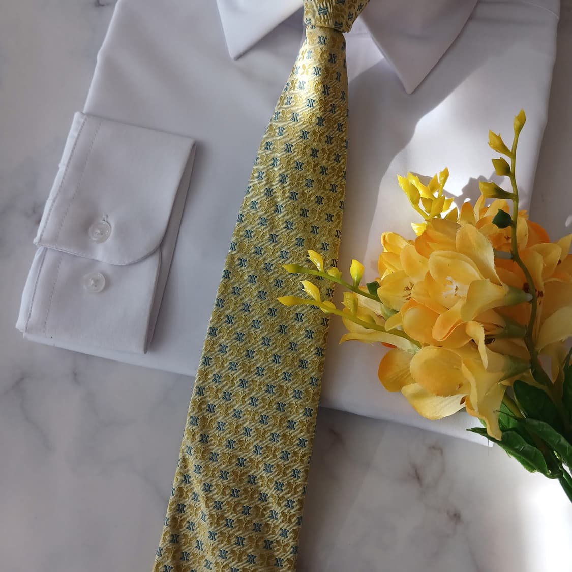 셀린느 실크 로고&나비 자카드 넥타이 9.2cm A+등급 A19030
 상품이미지6