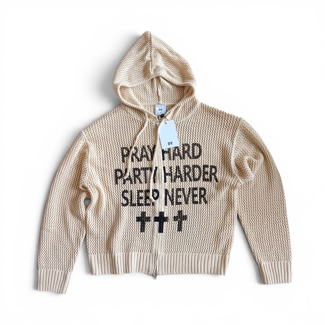 오와이 PRAY HARD KNIT HOODIE ZIP UP 상품이미지5
