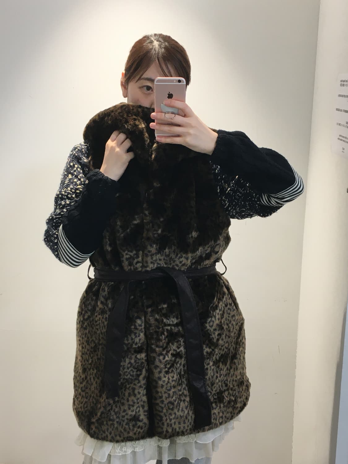 molliolli by 이도이 호피 퍼 조끼 상품이미지2