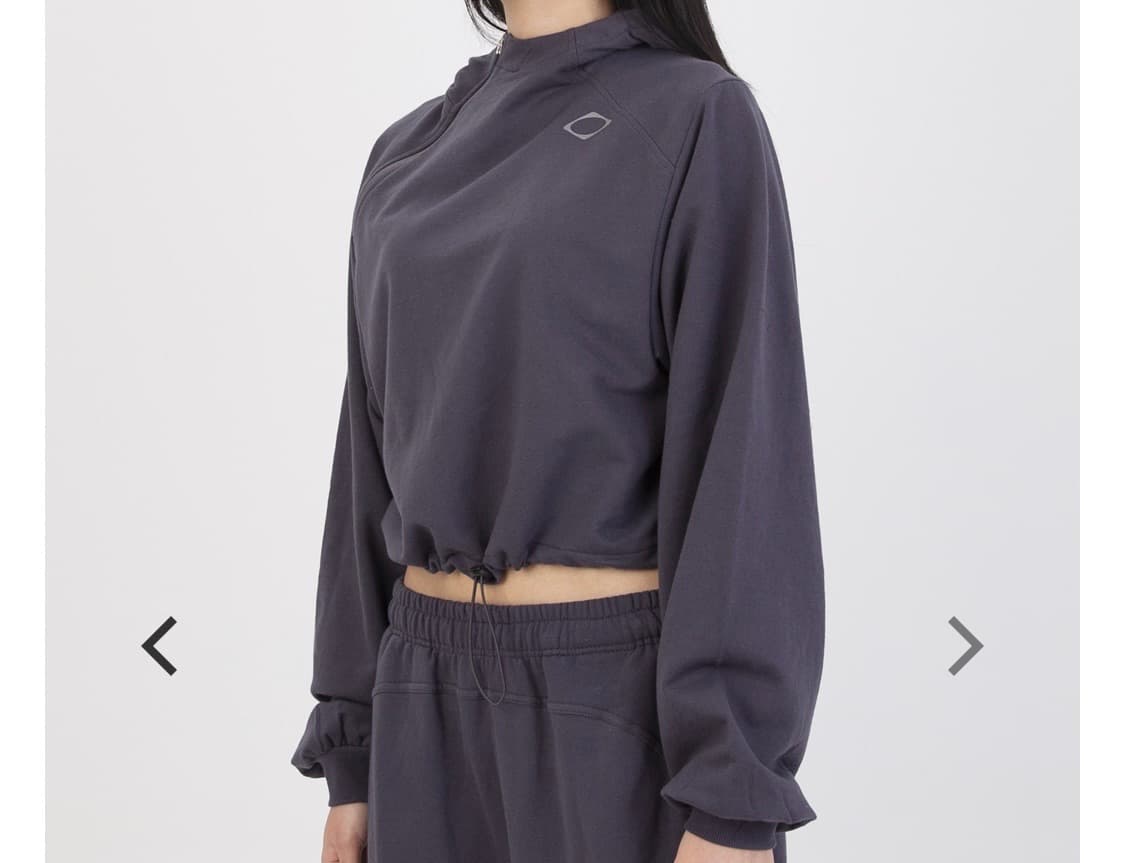 미스치프 크롭 사이드 집업 후드 (퍼플) 상품이미지1