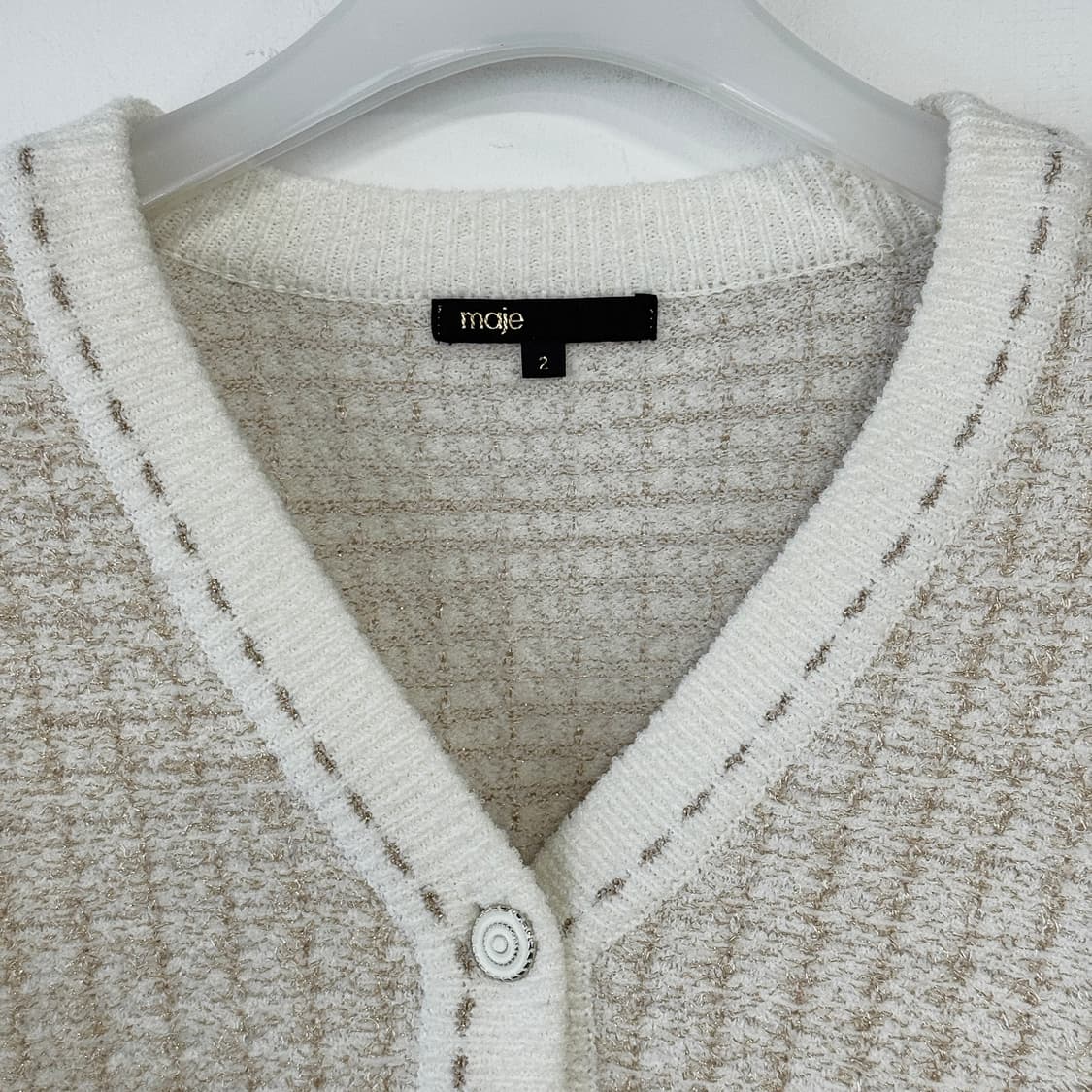 마쥬 maje 트위드 울 니트 가디건 상품이미지2