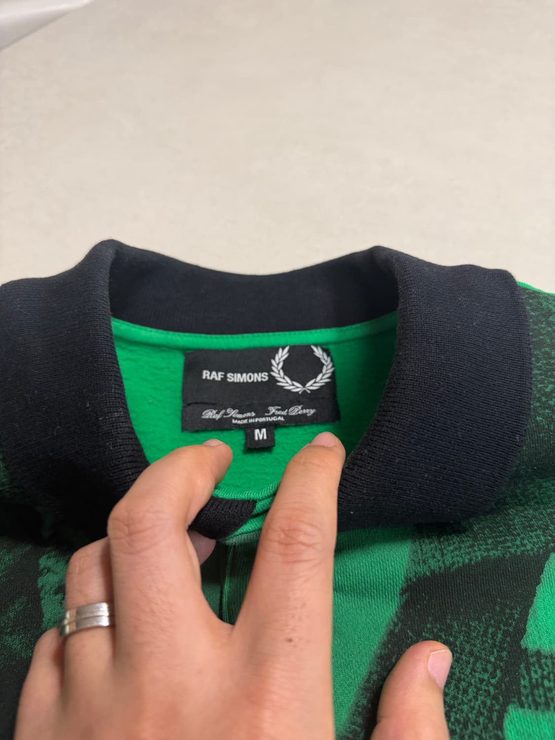 라프시몬스 프레드페리 콜라보 그린 폴로셔츠 상품이미지6