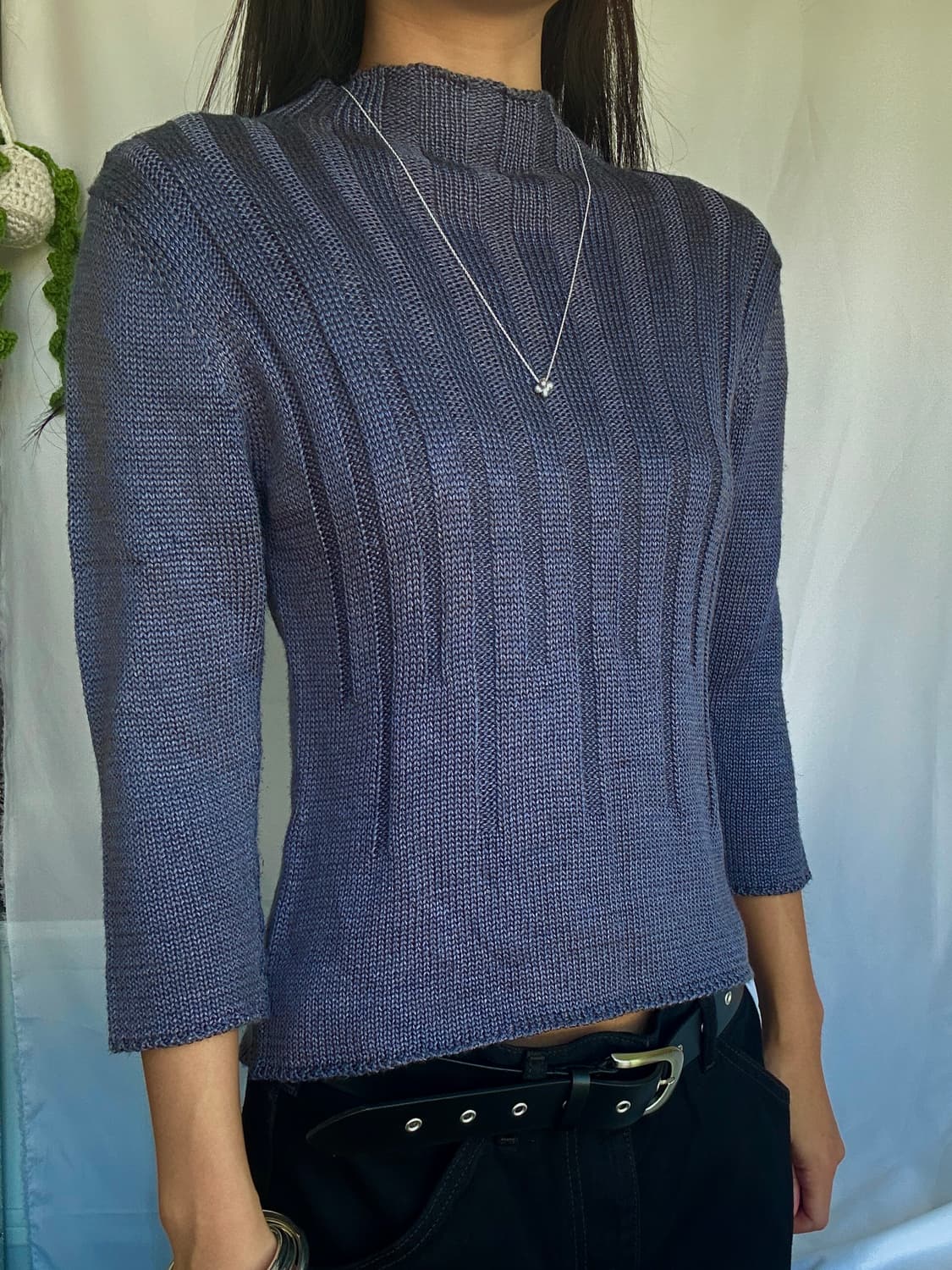 빈티지 7부 레이온 니트 상품이미지3