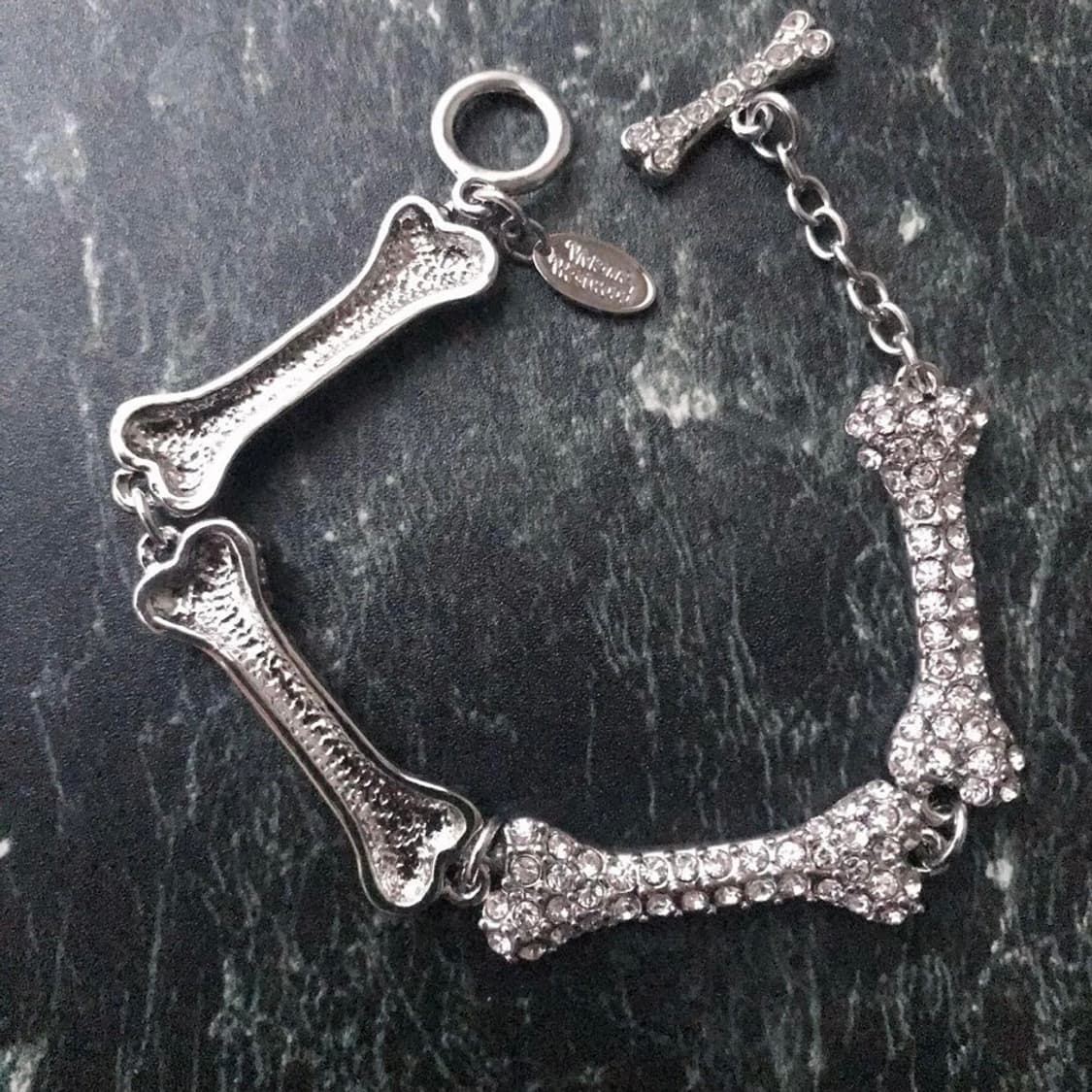 비비안웨스트우드 아카이브 크리스탈 큐빅 본쉐입 팔찌(새상품) 상품이미지6