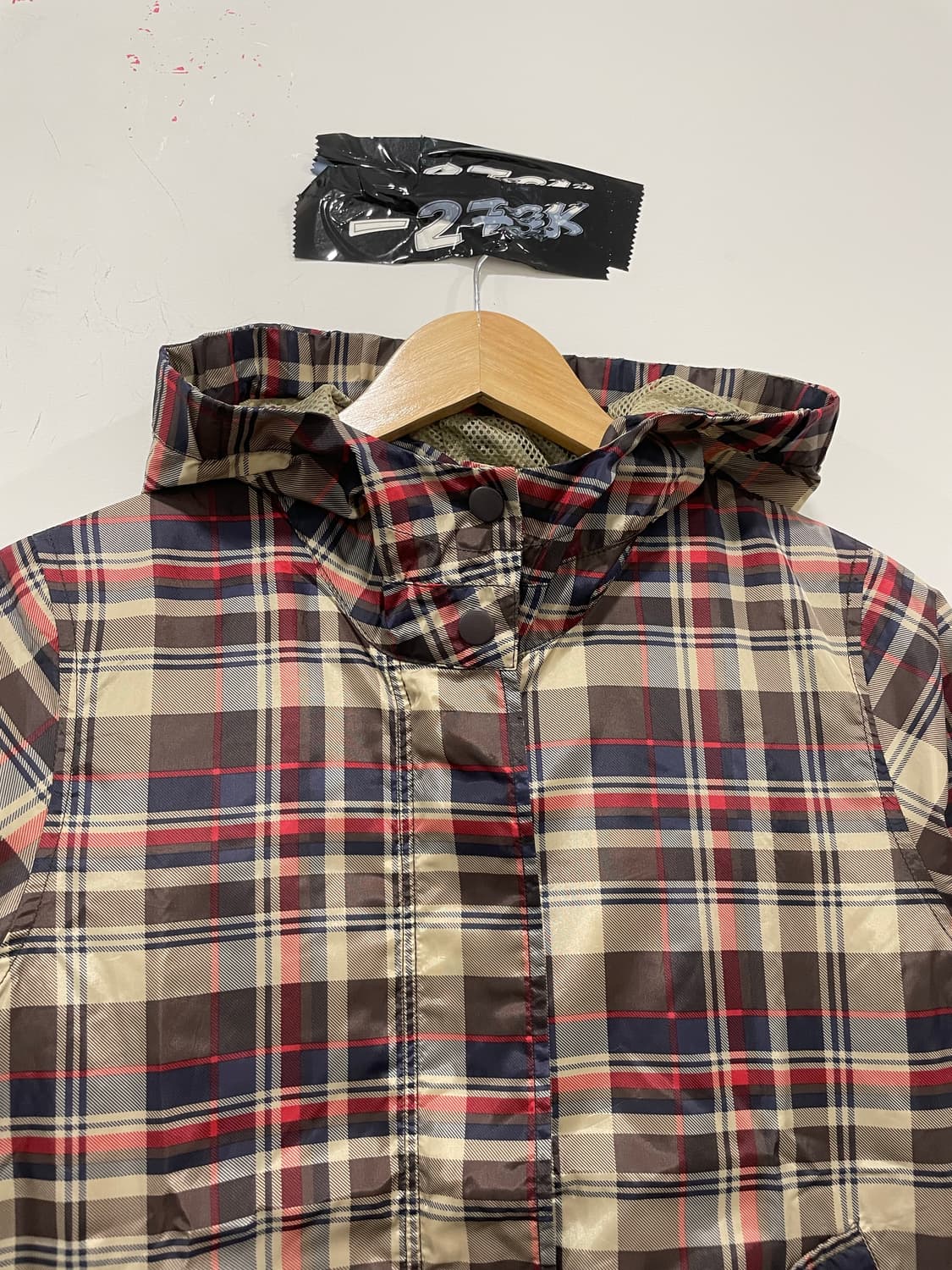 Ray Beams 레이빔즈 타탄체크 7부 후드 윈드브레이커 상품이미지7