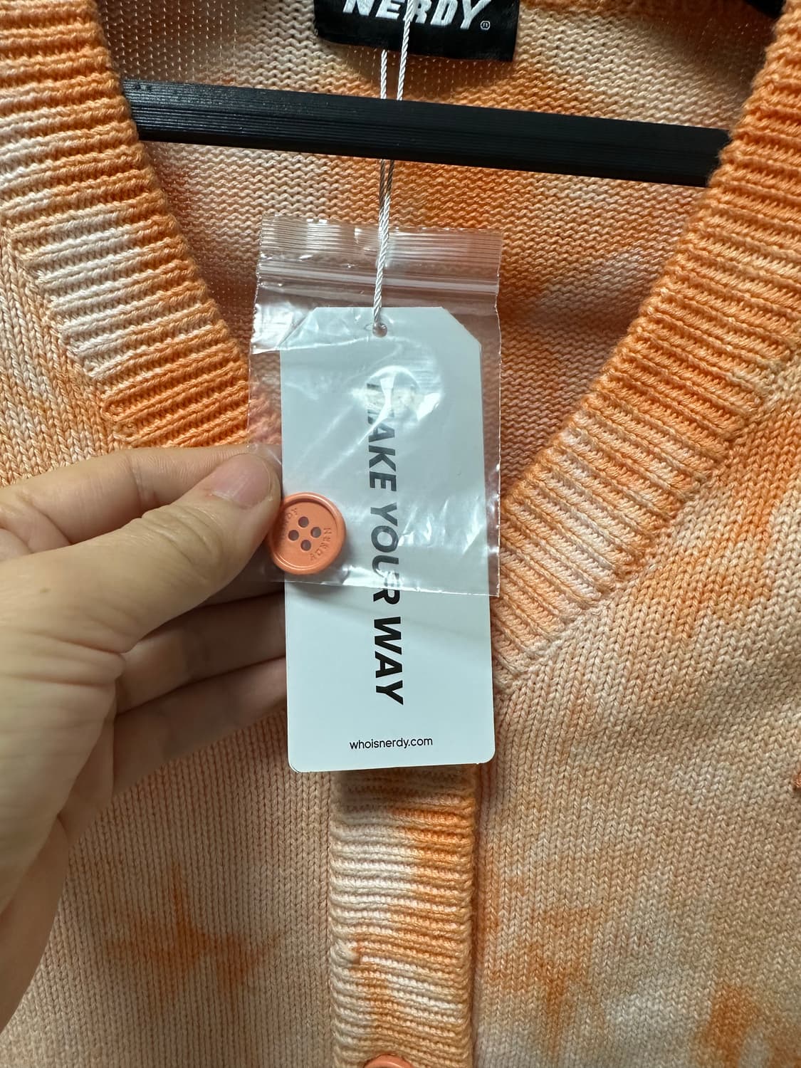 널디 여성가디건 오렌지 물나염숏기장  가디건 -S사이즈  새상품 상품이미지8