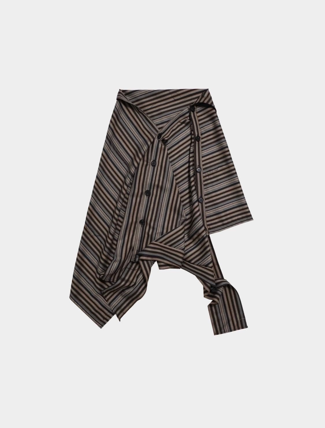 공테잎 스트라이프 스커트 브라운 상품이미지1