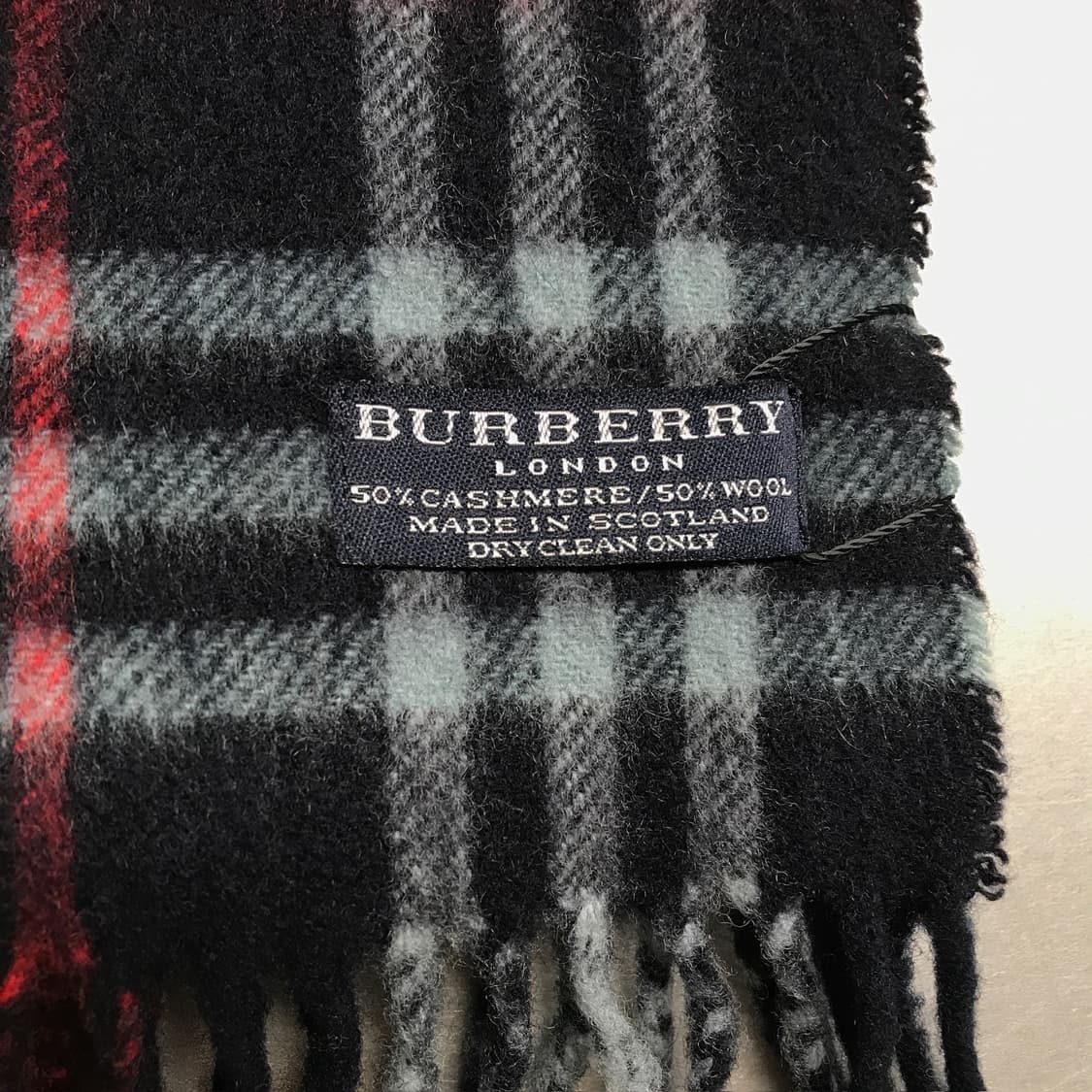 버버리 정품 캐시미어/울 머플러 네이비 상품이미지4