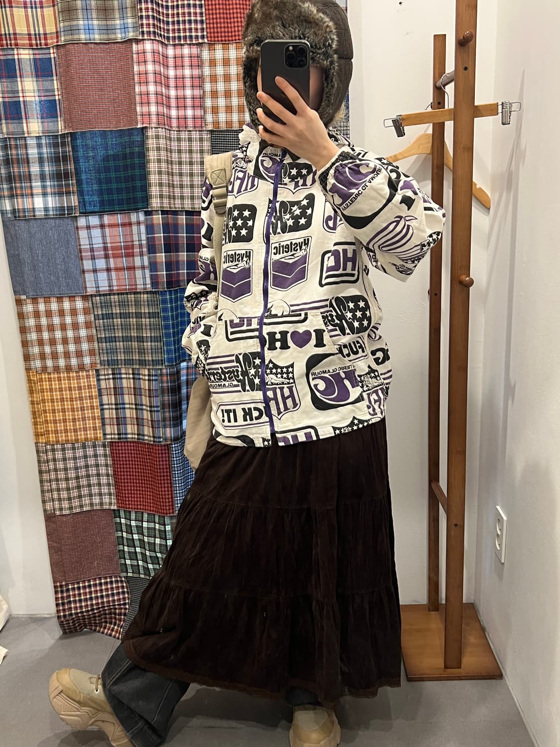 히스테릭글래머 퍼플 히스걸 패치 후드집업 상품이미지2