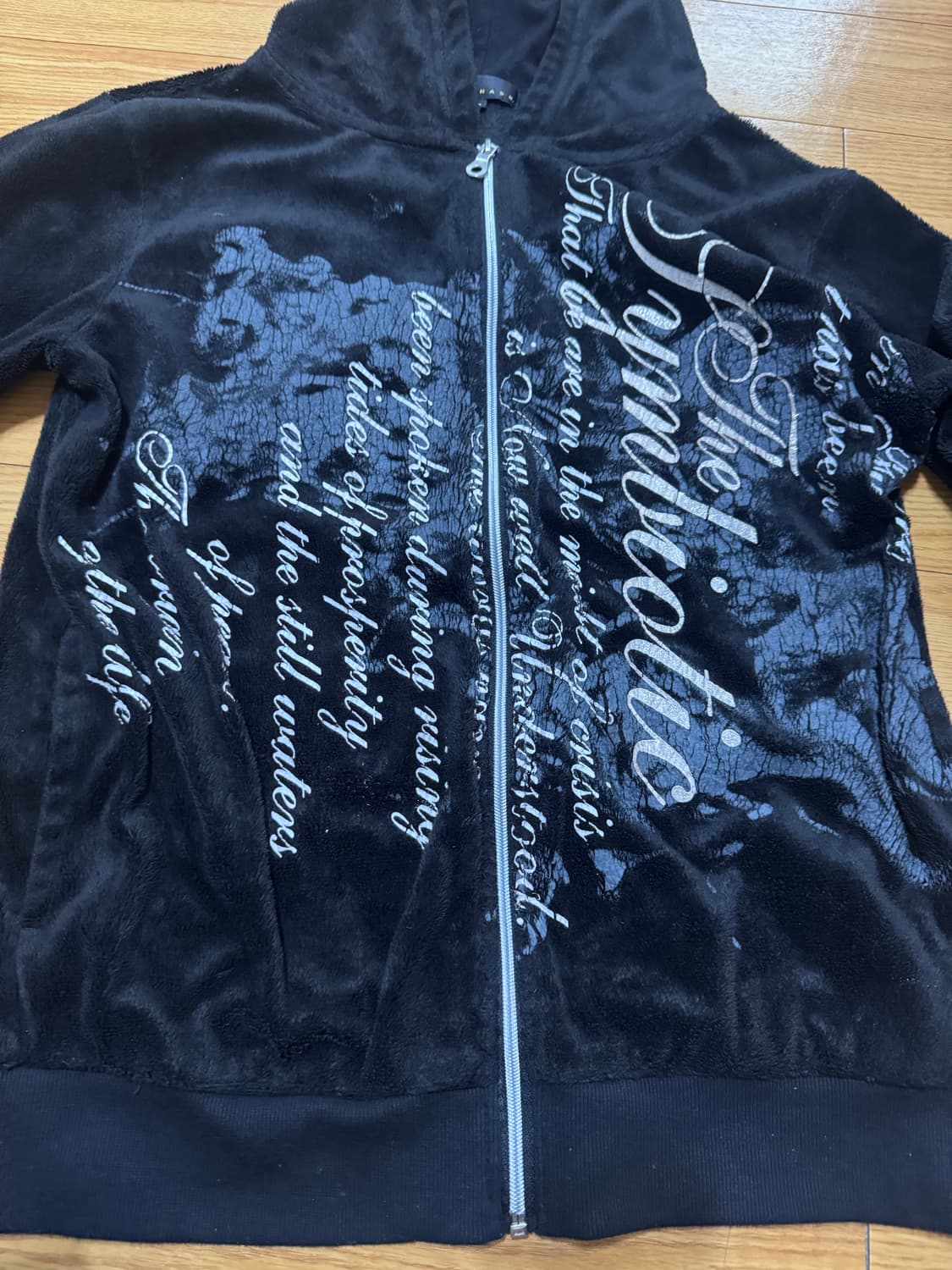 갸루펑크 벨벳후드집업 상품이미지2