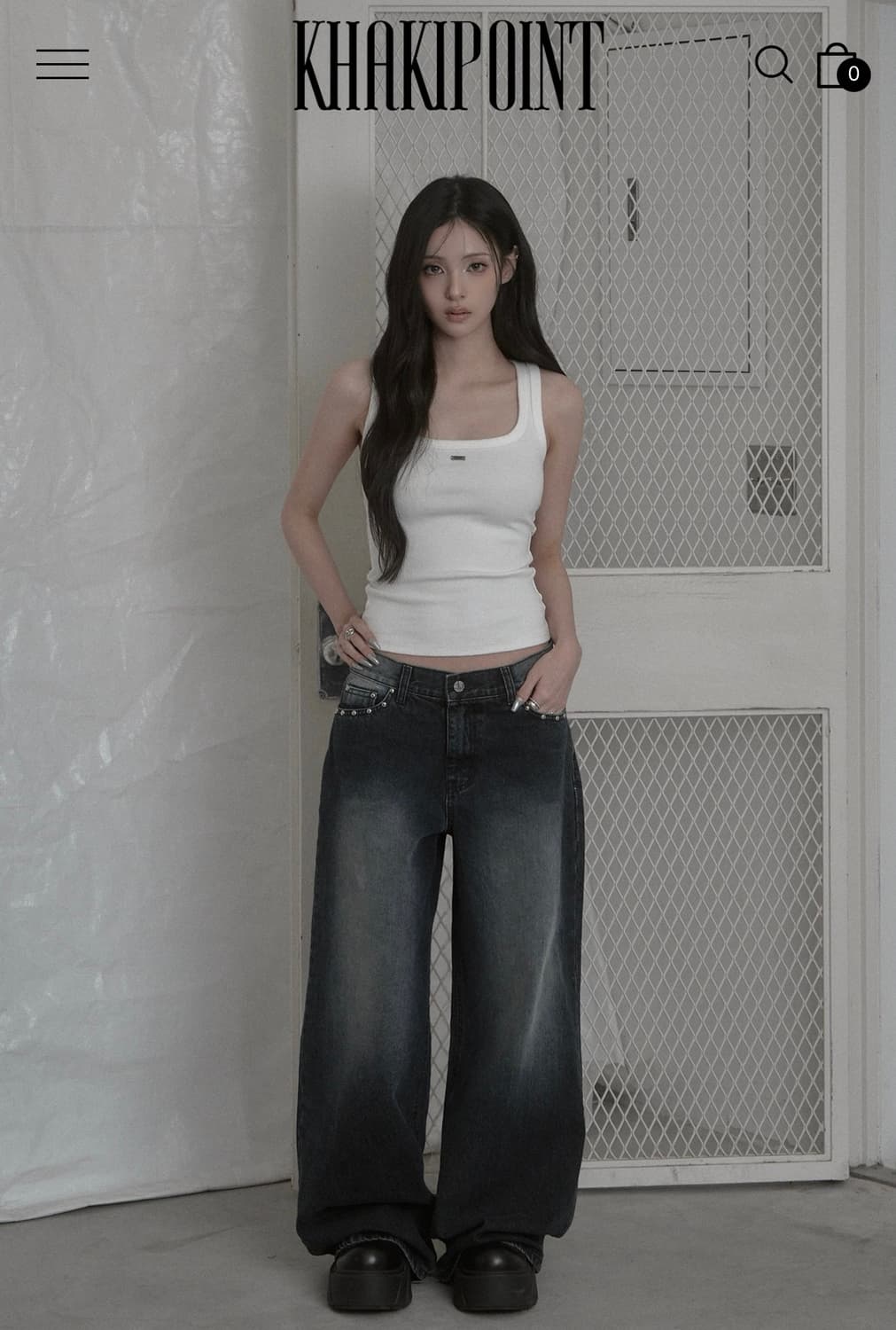 카키포인트 khakipoint Stud Wide Denim 상품이미지3