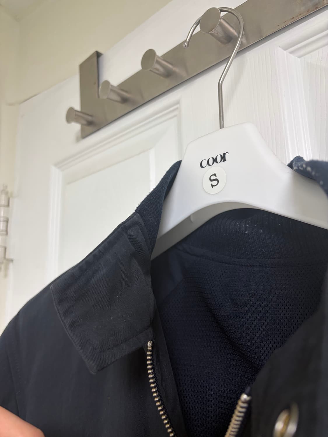 쿠어 립 하이넥 해링턴 자켓 다크네이비 S 상품이미지5