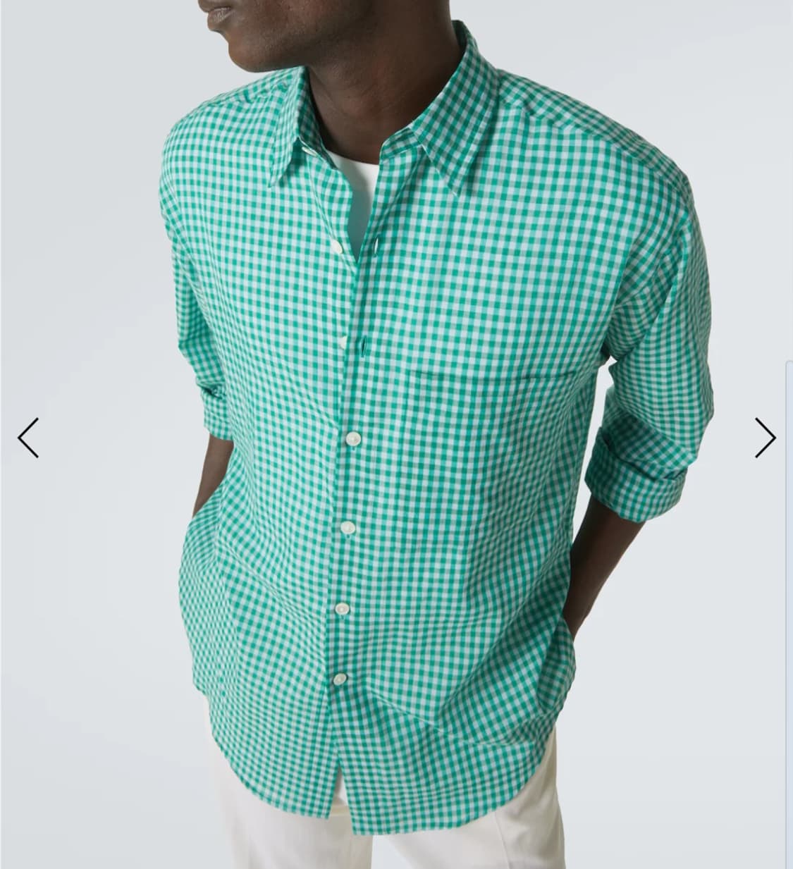 [3] 오라리 깅엄 체크 셔츠 그린 더로우 프라다 나이스네스 코모리 머듈 상품이미지4