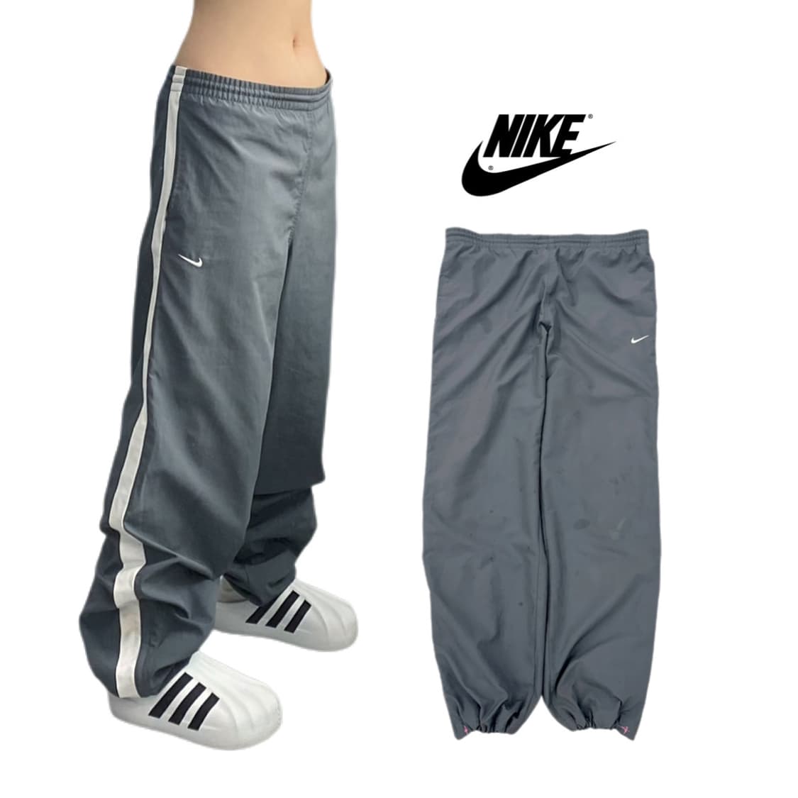 나이키 00s 스우시 올드스쿨 사이드리인 바람막이 트랙팬츠 상품이미지1