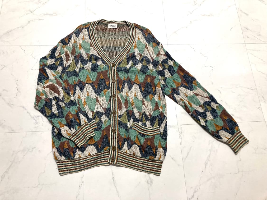 90s 미쏘니 스포츠 에스닉 니트 가디건 105-110 상품이미지1