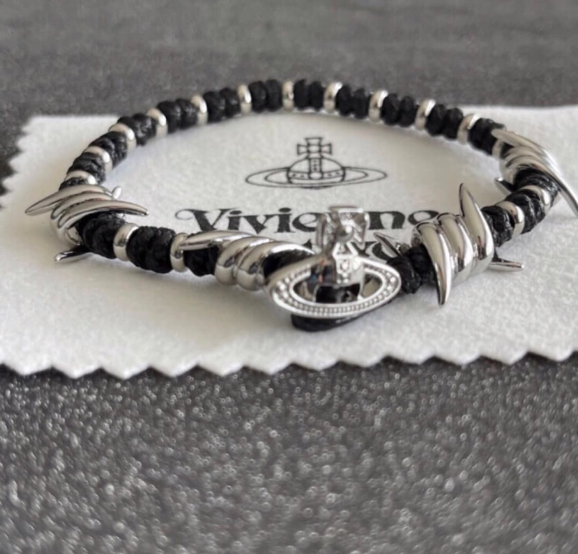 비비안웨스트우드 아카이브orb 쇠사슬 레더 체인 브레이슬릿 팔찌 상품이미지2