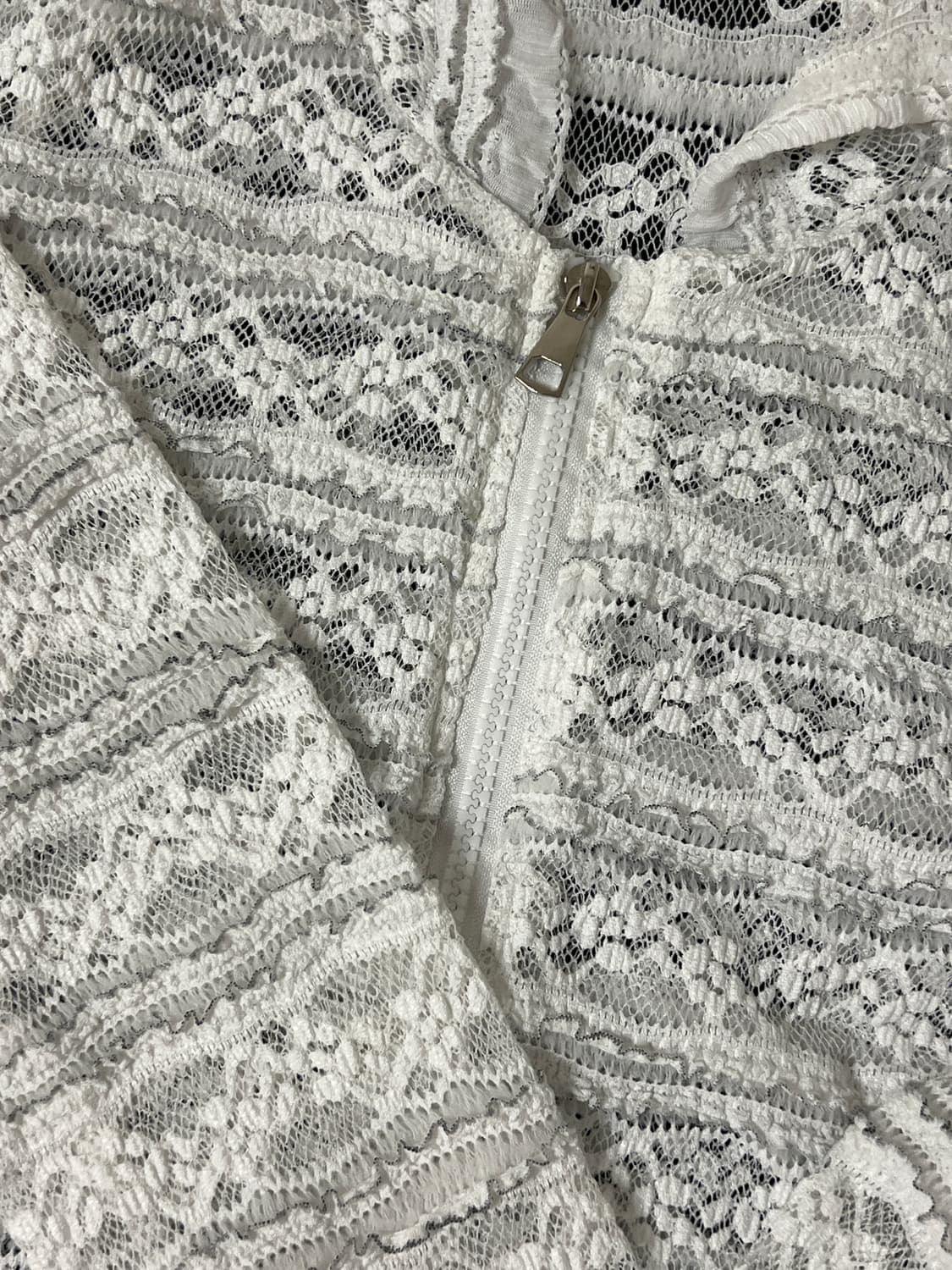 [원더원더]에푸 슬림핏 투웨이 시스루 레이스 후드집업 상품이미지3