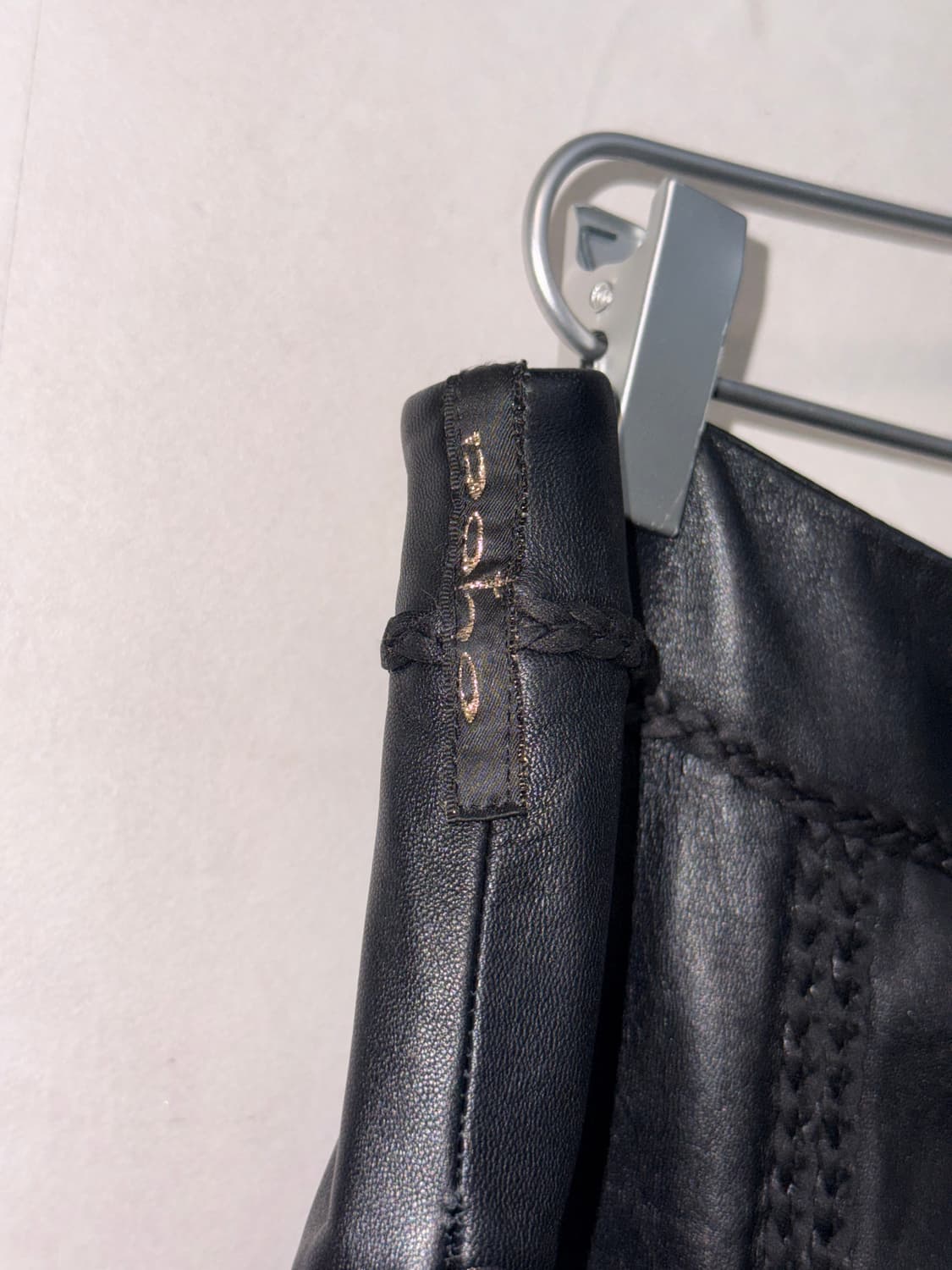 DOHO black lamb skin unbalanced lace sk 상품이미지4