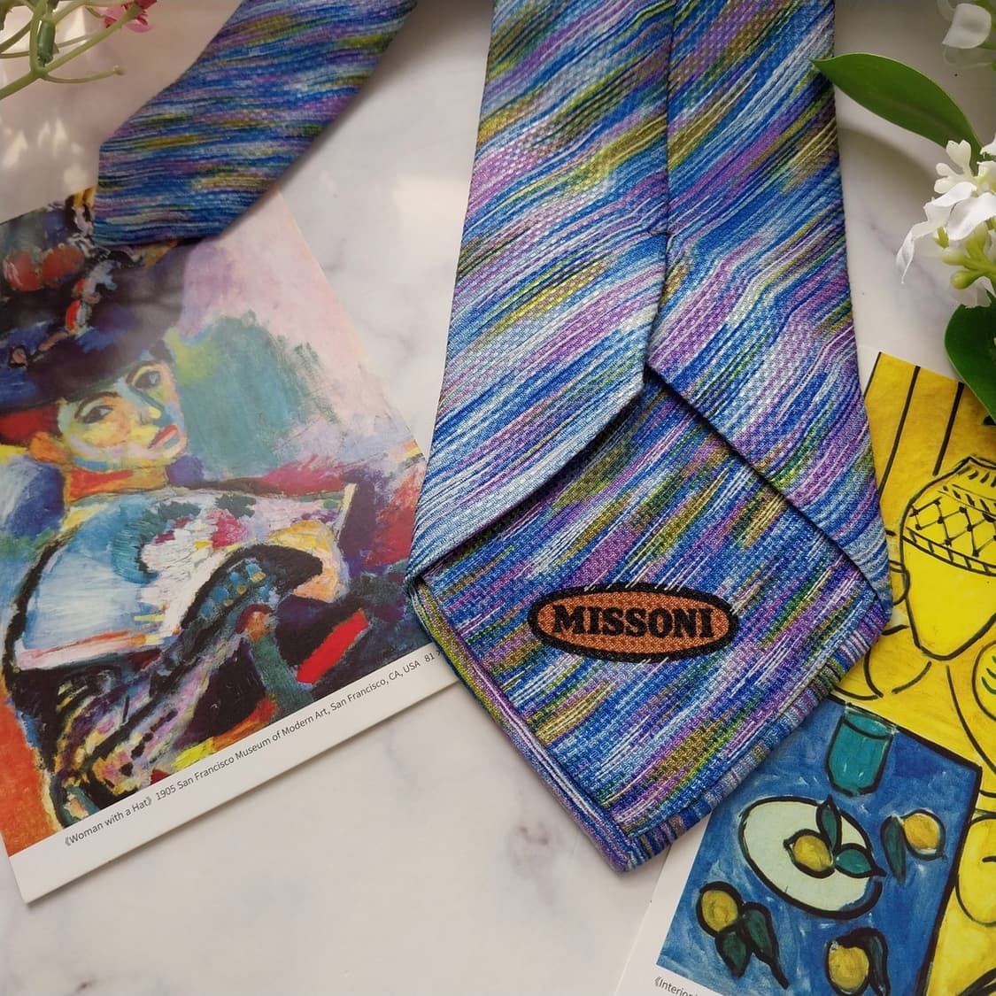 미쏘니 실크 멀티 스트라이프 자카드 넥타이 9.4cm A등급 K1600
 상품이미지7