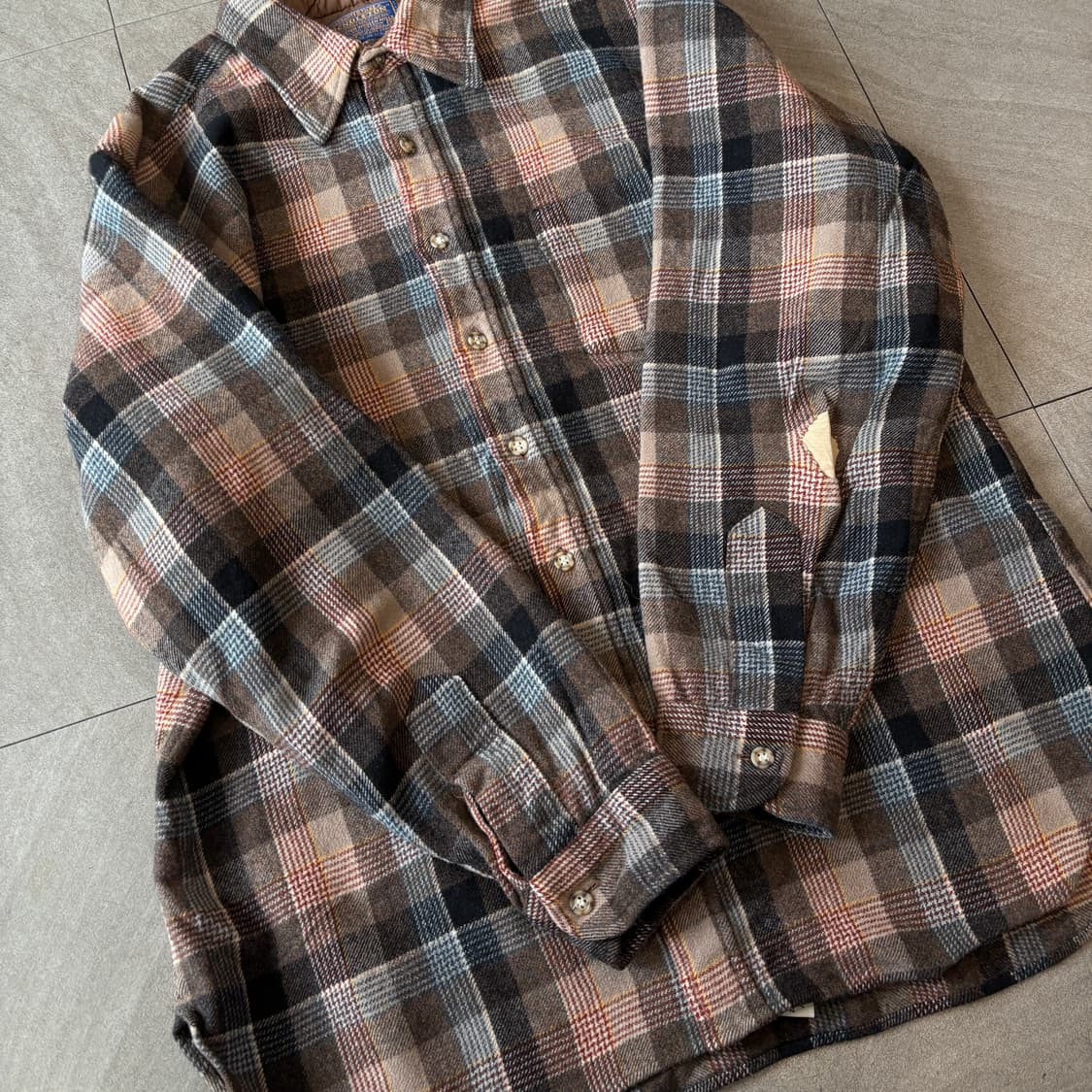 80s Pendleton 80년대 미국 생산 펜들턴 체크 울 셔츠 상품이미지8