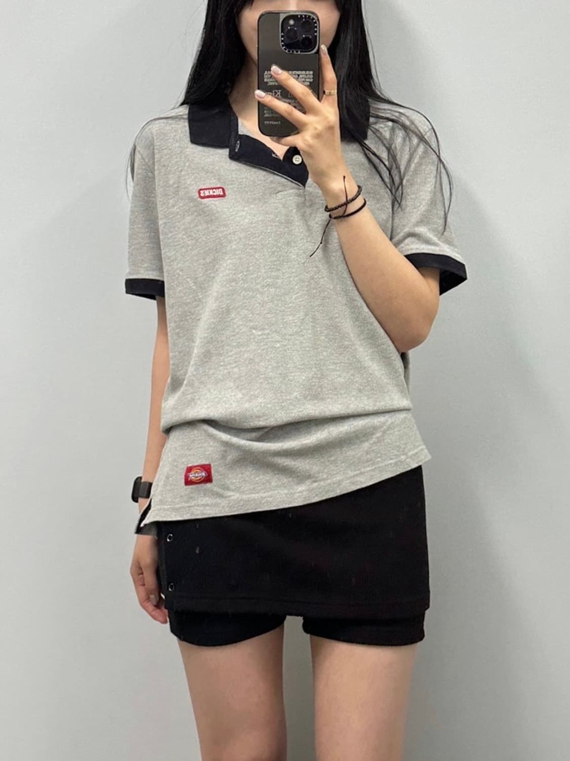 디키즈 그레이 반팔 링거 티셔츠  상품이미지1