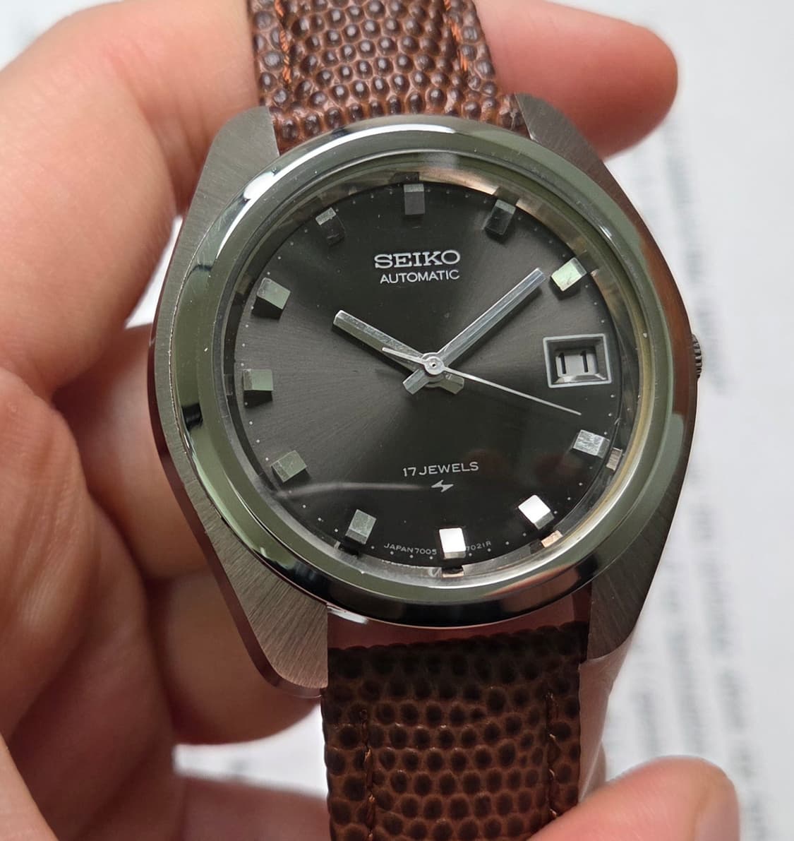 레어] 빈티지 세이코 점보 오리지널 회판 와이드보이 7005 오토매틱 상품이미지4