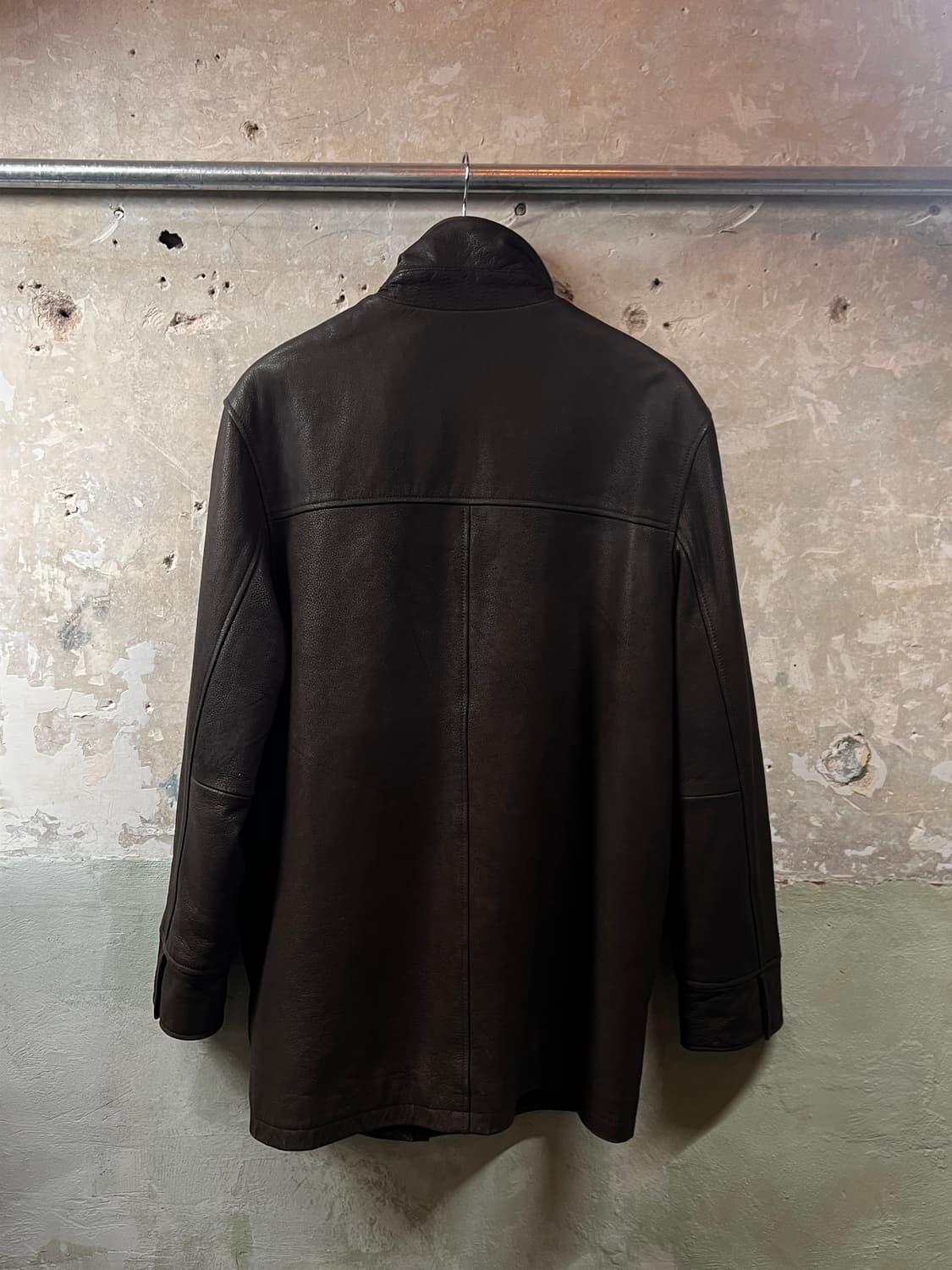 [Vintage] 런던 빈티지 리얼 레더 스탠드 칼라 하프 자켓 (S) 상품이미지2