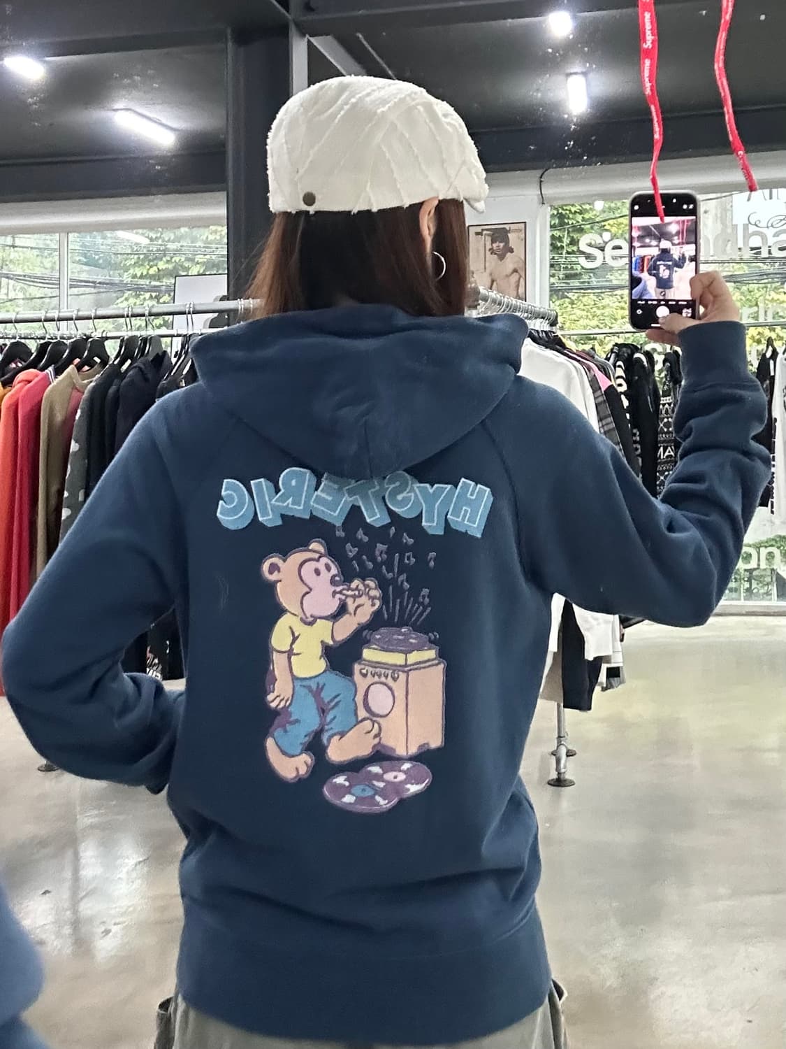 히스테릭글래머 90s 베어로고 너드 후드집업 상품이미지1