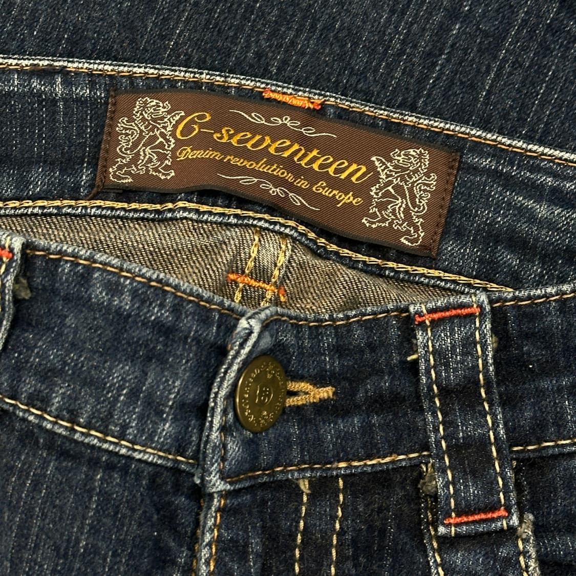 로우라이즈 워싱 빈티지 부츠컷 스티치 포인트 데님 팬츠 y2k  상품이미지5