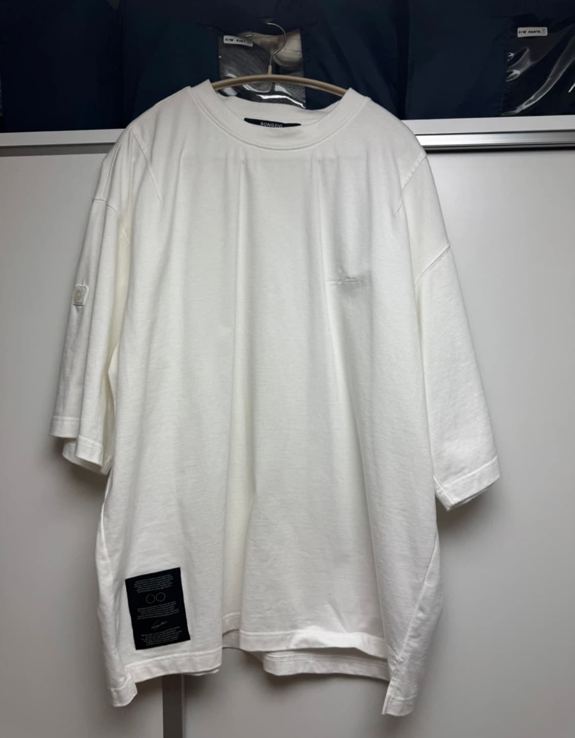 송지오 화이트 코튼 반팔 오버핏 티셔츠 105(실측 105~110) 상품이미지1