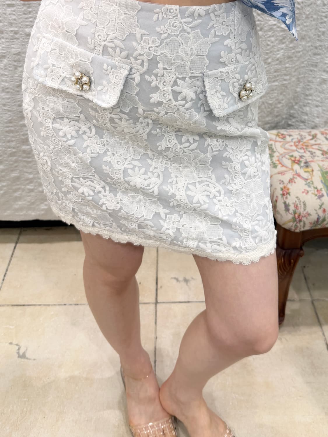Floral lace pocket mini skirt 상품이미지4