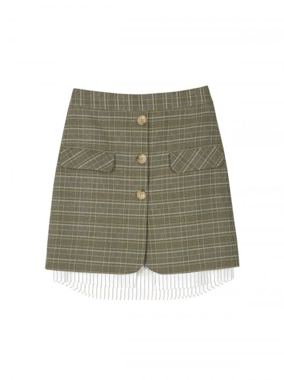 앤더슨벨 레이어드 테일러드 스커트 베이지 M 상품이미지1