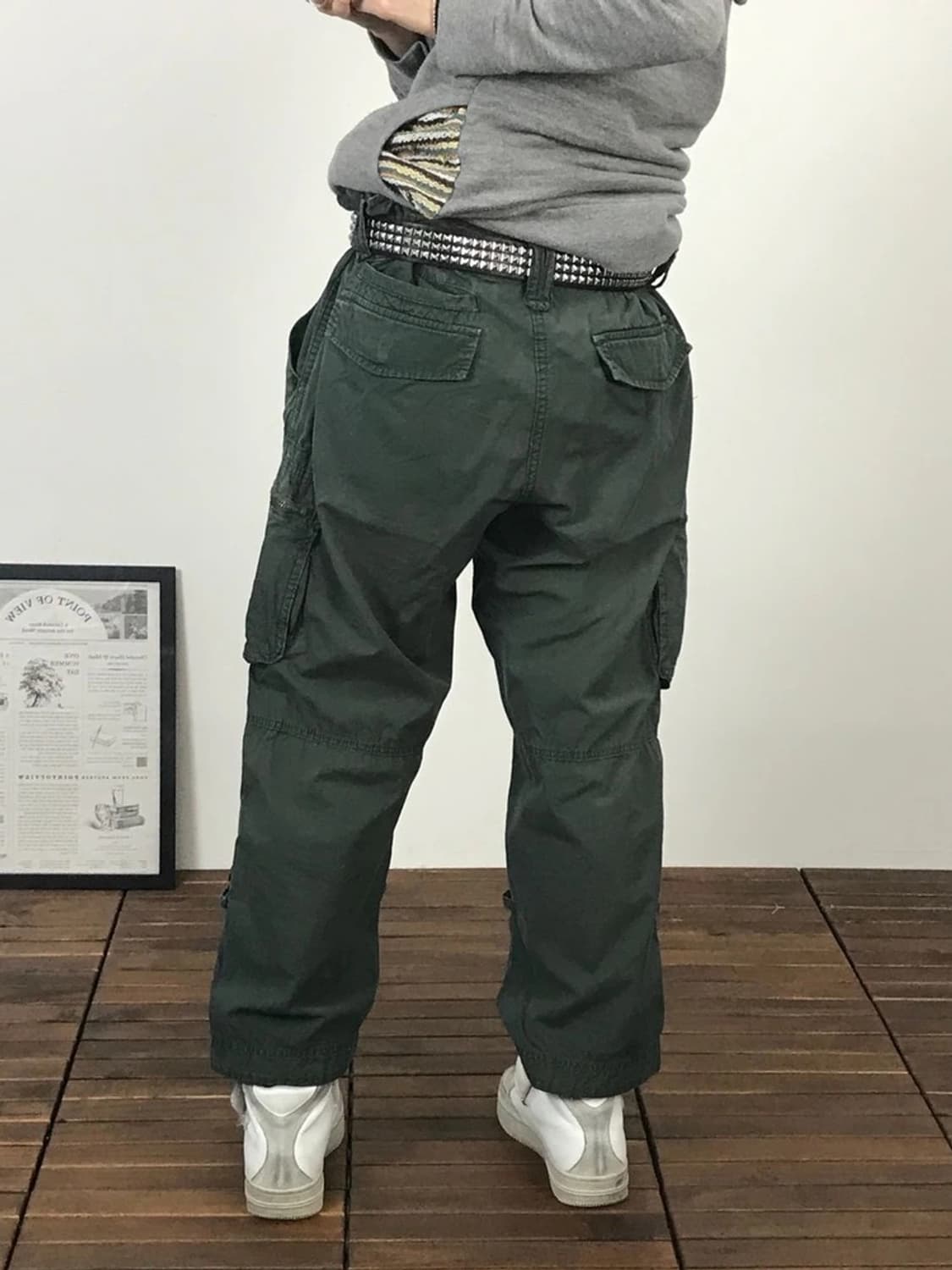 Uniqlo Olive Cropped Cargo Pants 상품이미지2