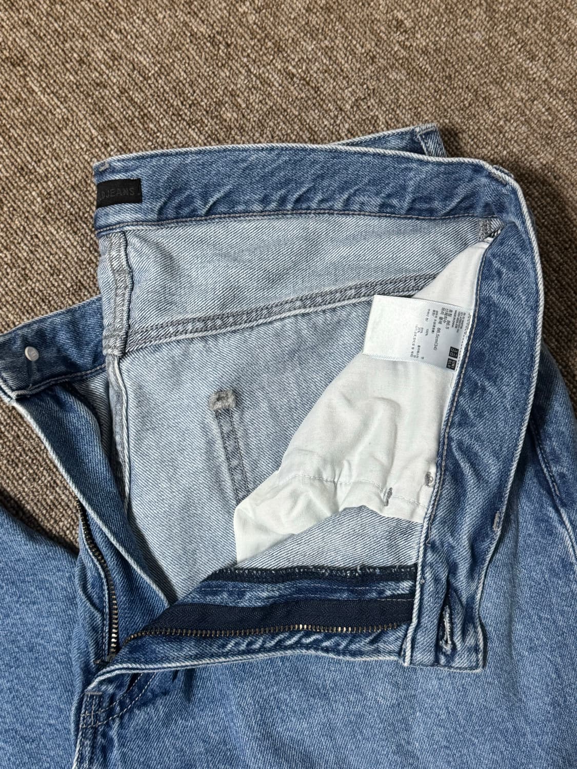 유니클로 와이드진 연청 34 상품이미지2