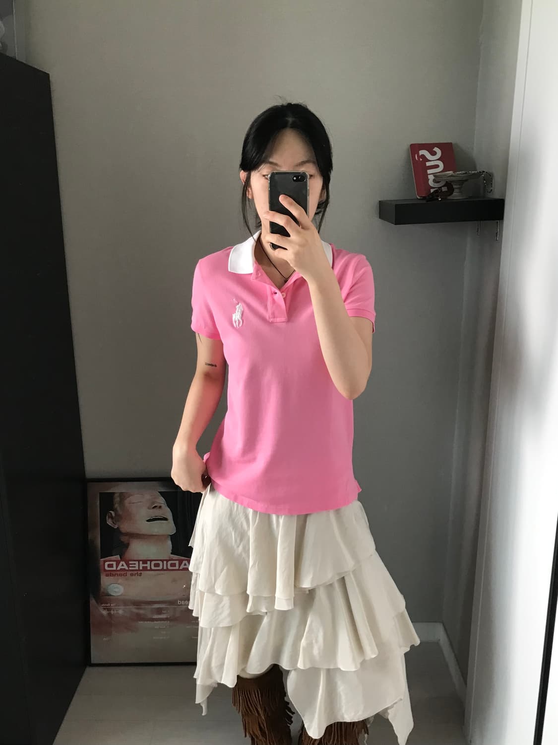 폴로 랄프로렌 여성라인 빅포니로고 핑크 카라티 상품이미지3