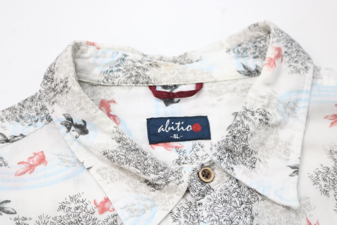 abitio 아비티오 빈티지 금어 그래픽 코튼 반팔 셔츠 (4L) 상품이미지5