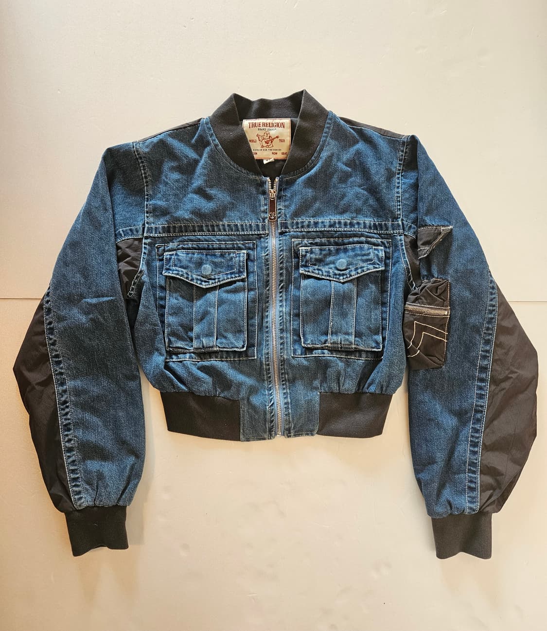 트루 릴리전 ma-1 크롭 데님 자켓 상품이미지1