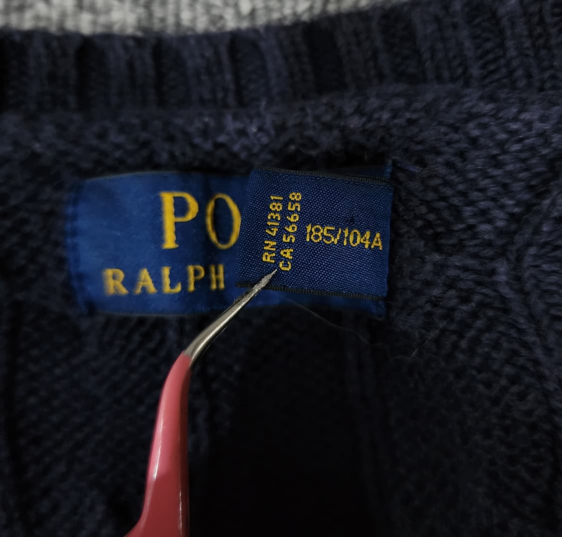 폴로 랄프로렌 꽈배기 케이블 레드 포니 니트 XL 상품이미지5