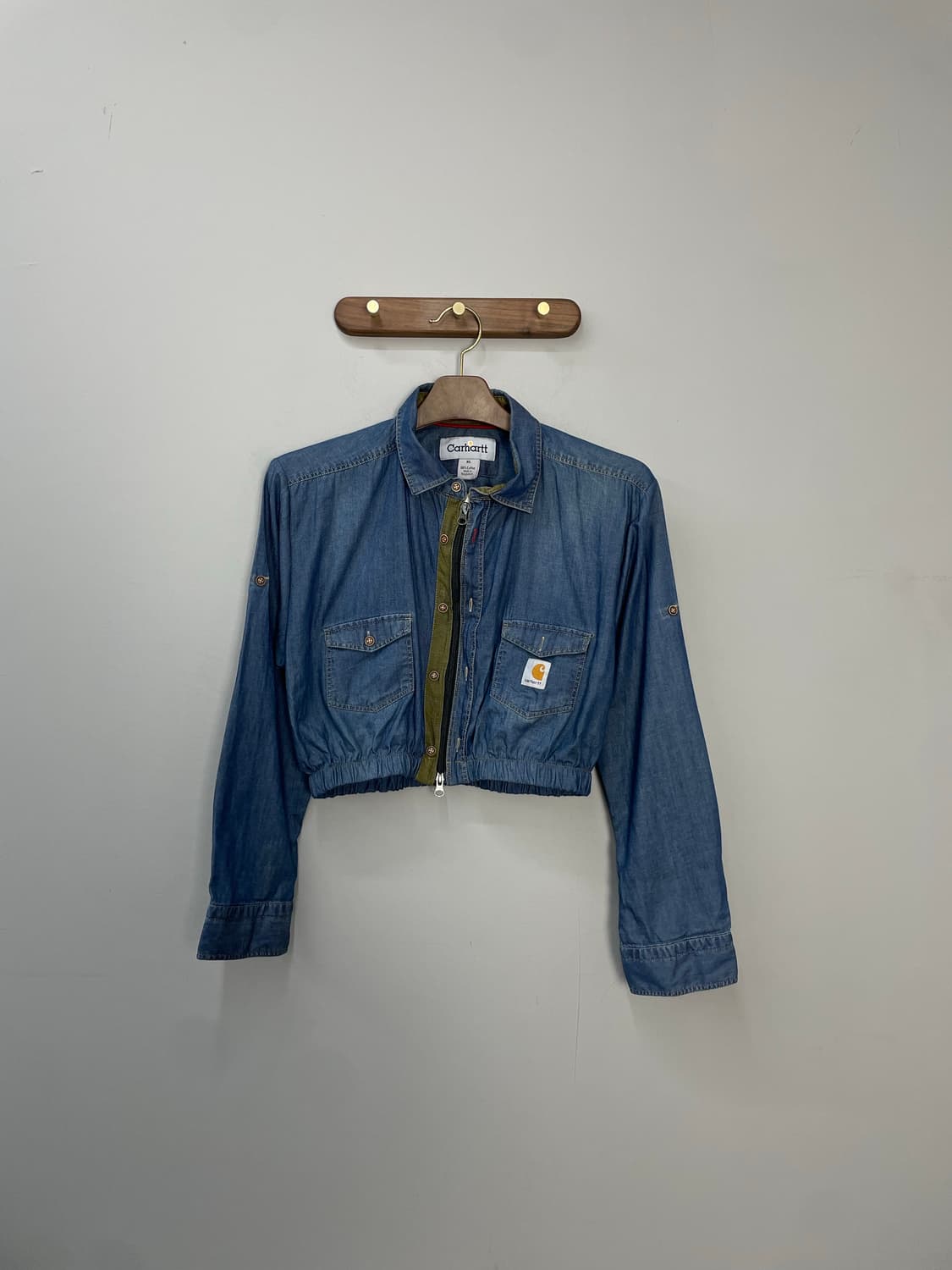 칼하트 커스텀 데님 크롭 셔츠 자켓 H1115 상품이미지2