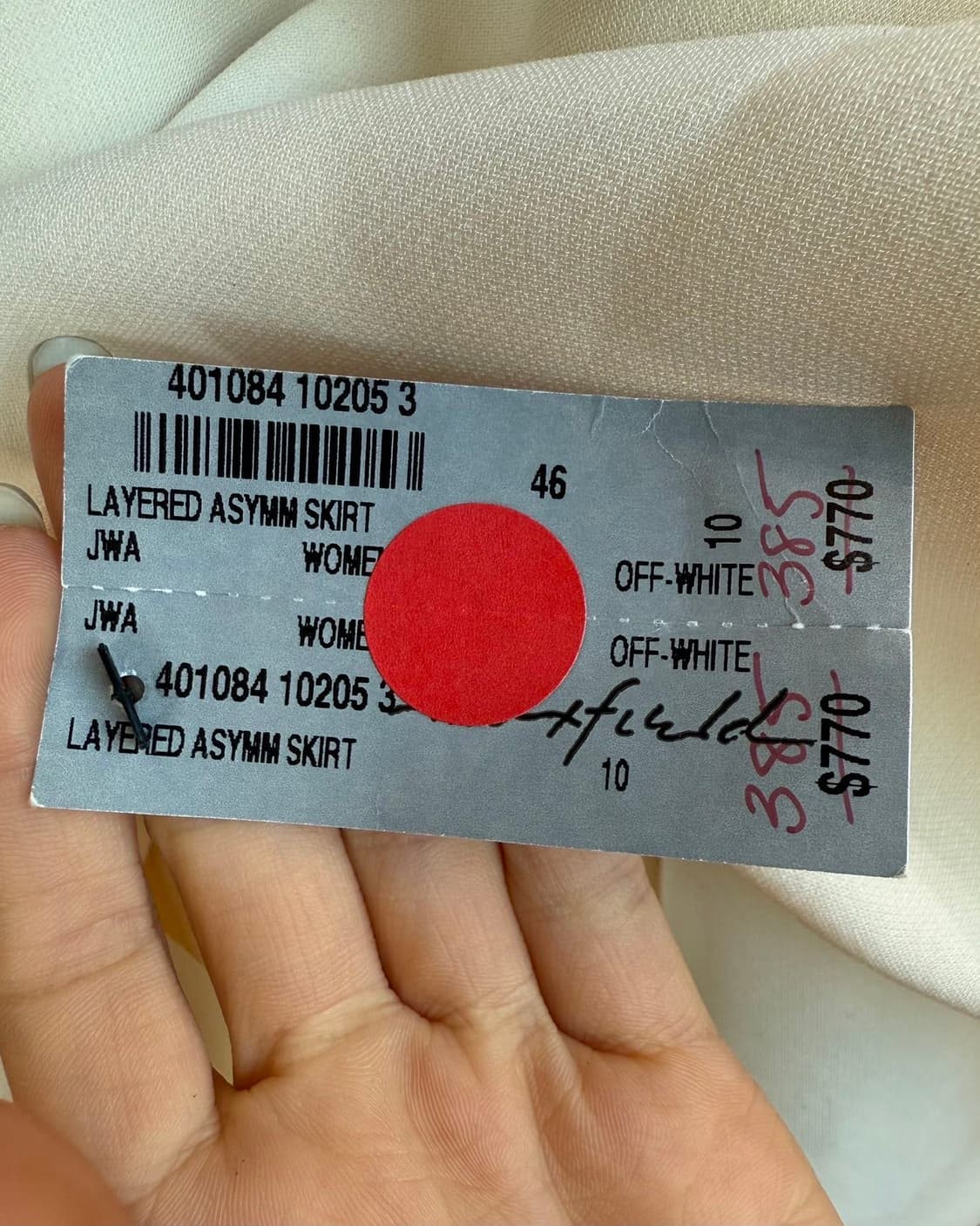 jw앤더슨 아이보리 레이어드 행커치프 미디스커트 상품이미지10