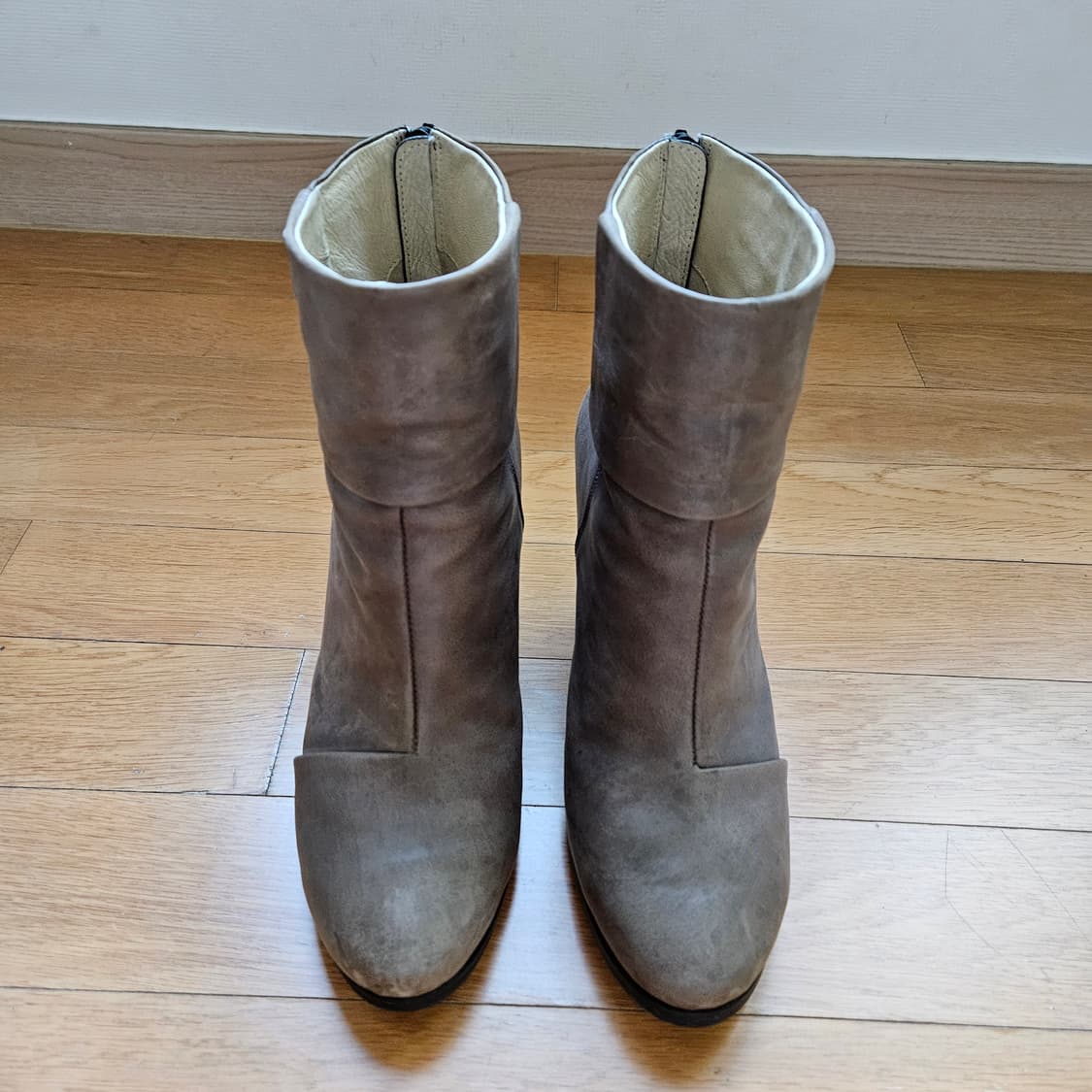 시스템 앵클 가죽 부츠 240mm 굽 9cm   상품이미지1