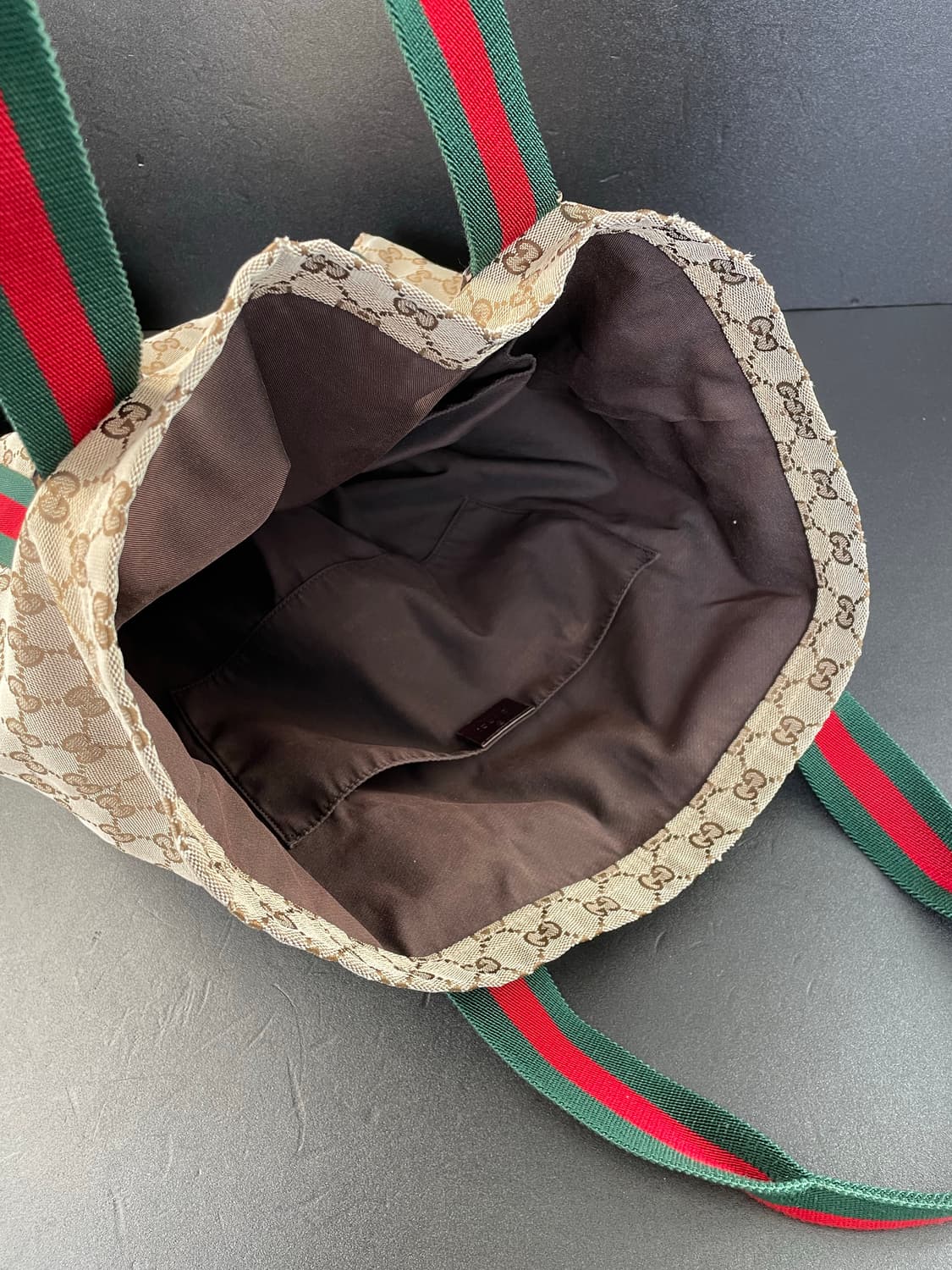 GUCCI 구찌 GG 쟈가드 브라운 삼선 토트백 카바스 숄더백189669 상품이미지8