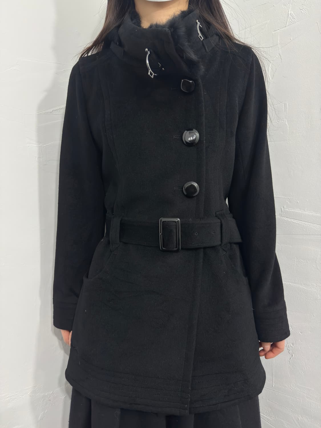 peyton place hood fur detail coat 상품이미지1