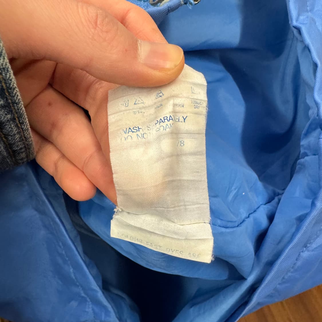 90s 엄브로 롱파카 나일론 트랙 자켓 전면 로고 포인트 블루 상품이미지7