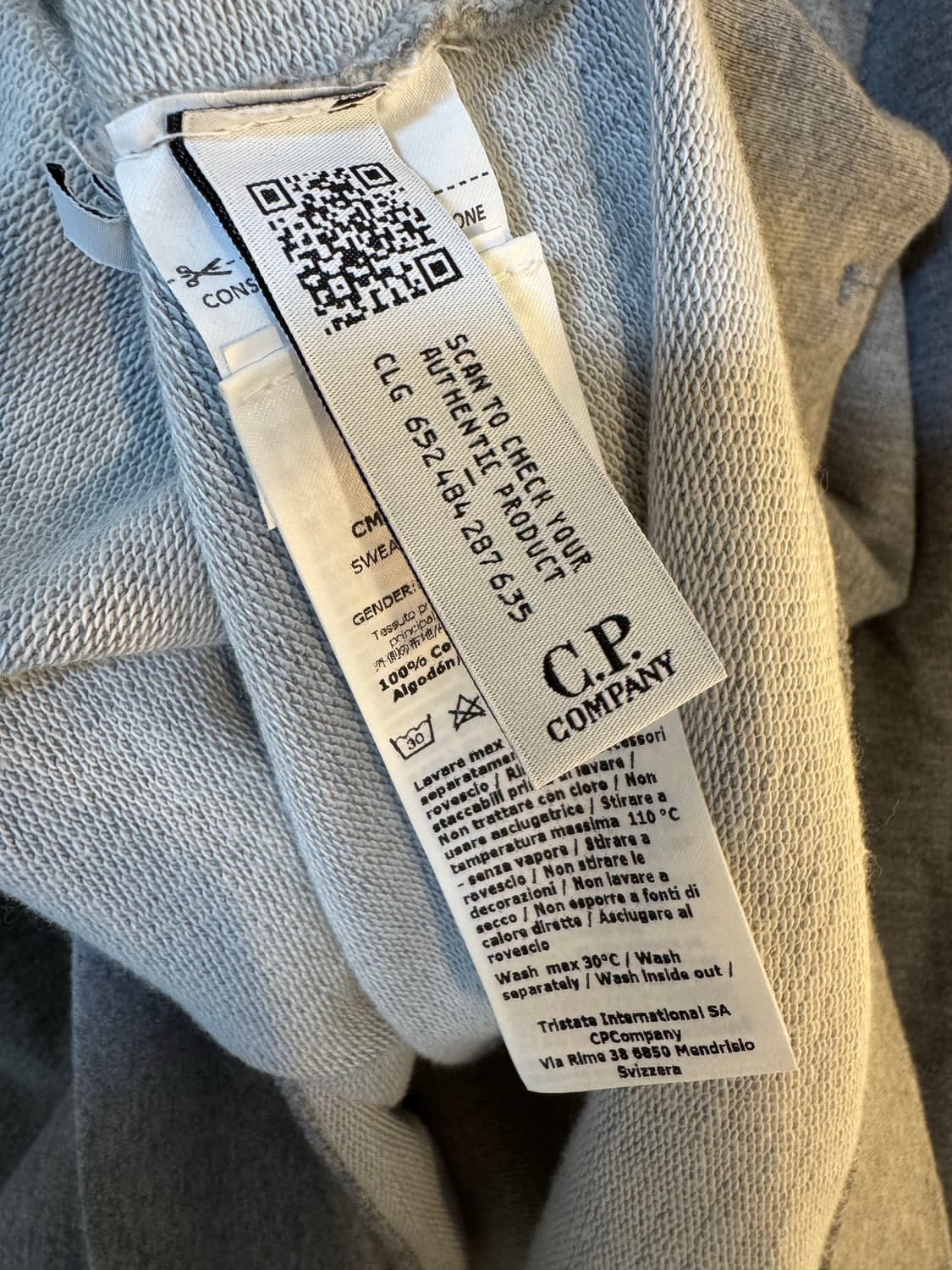 [2XL]CP컴퍼니 렌즈 와펜 코튼 맨투맨 그레이 상품이미지5