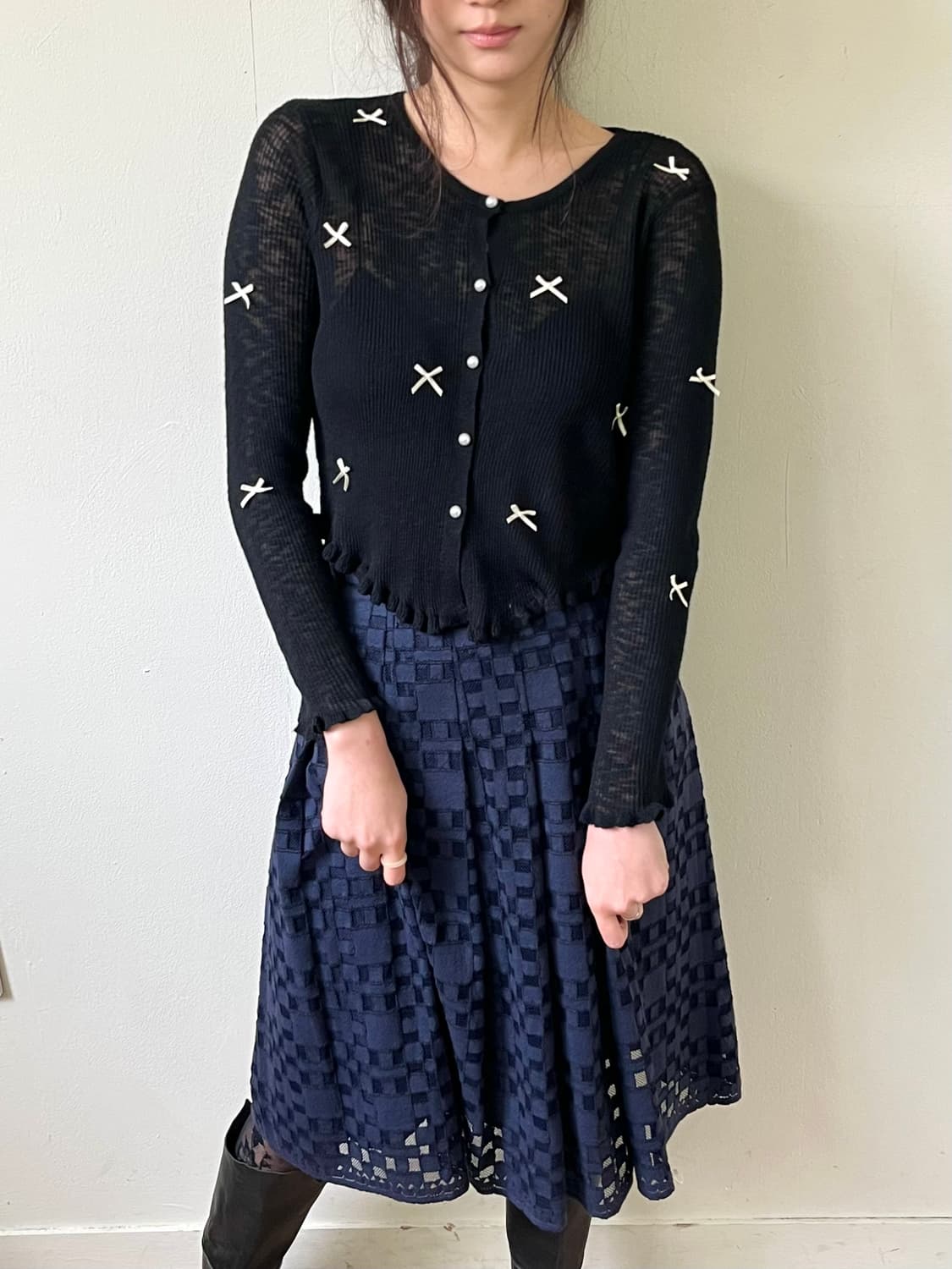 Japan vtg 아트 로브 가디건 상품이미지6