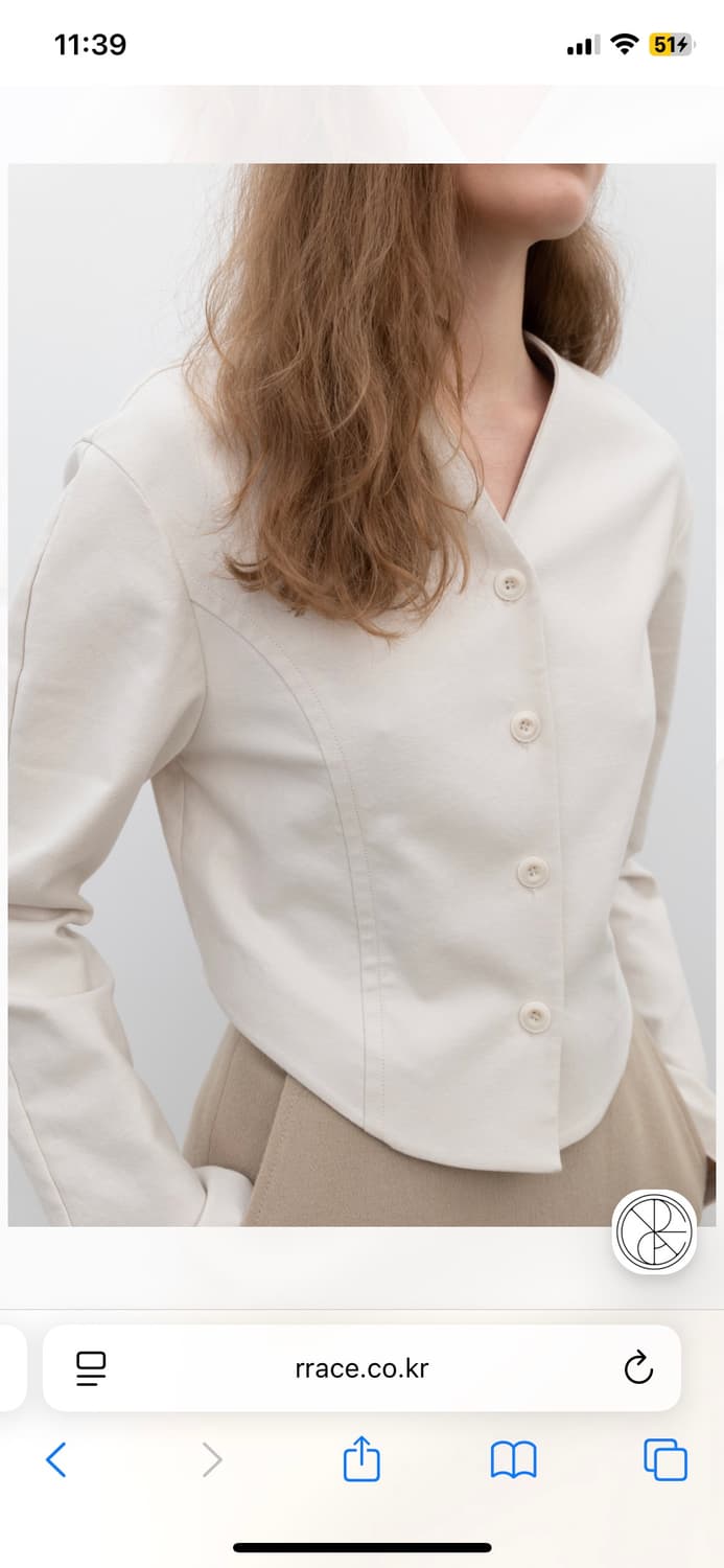 Rrace 볼륨 코튼 셔츠/자켓 아이보리 상품이미지9