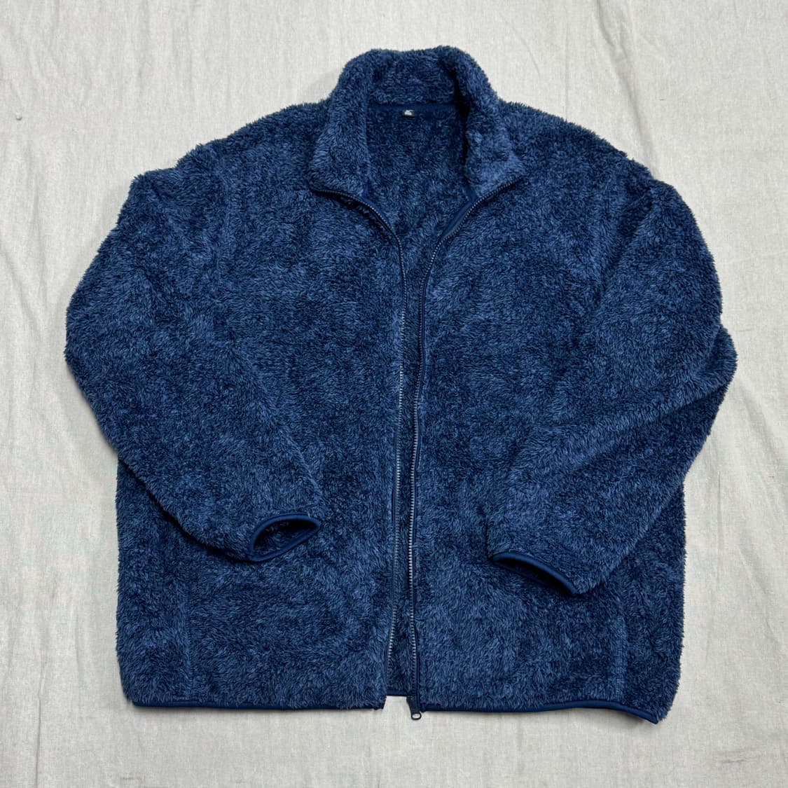 유니클로 배색 블루 보아털 후리스 3XL 상품이미지1