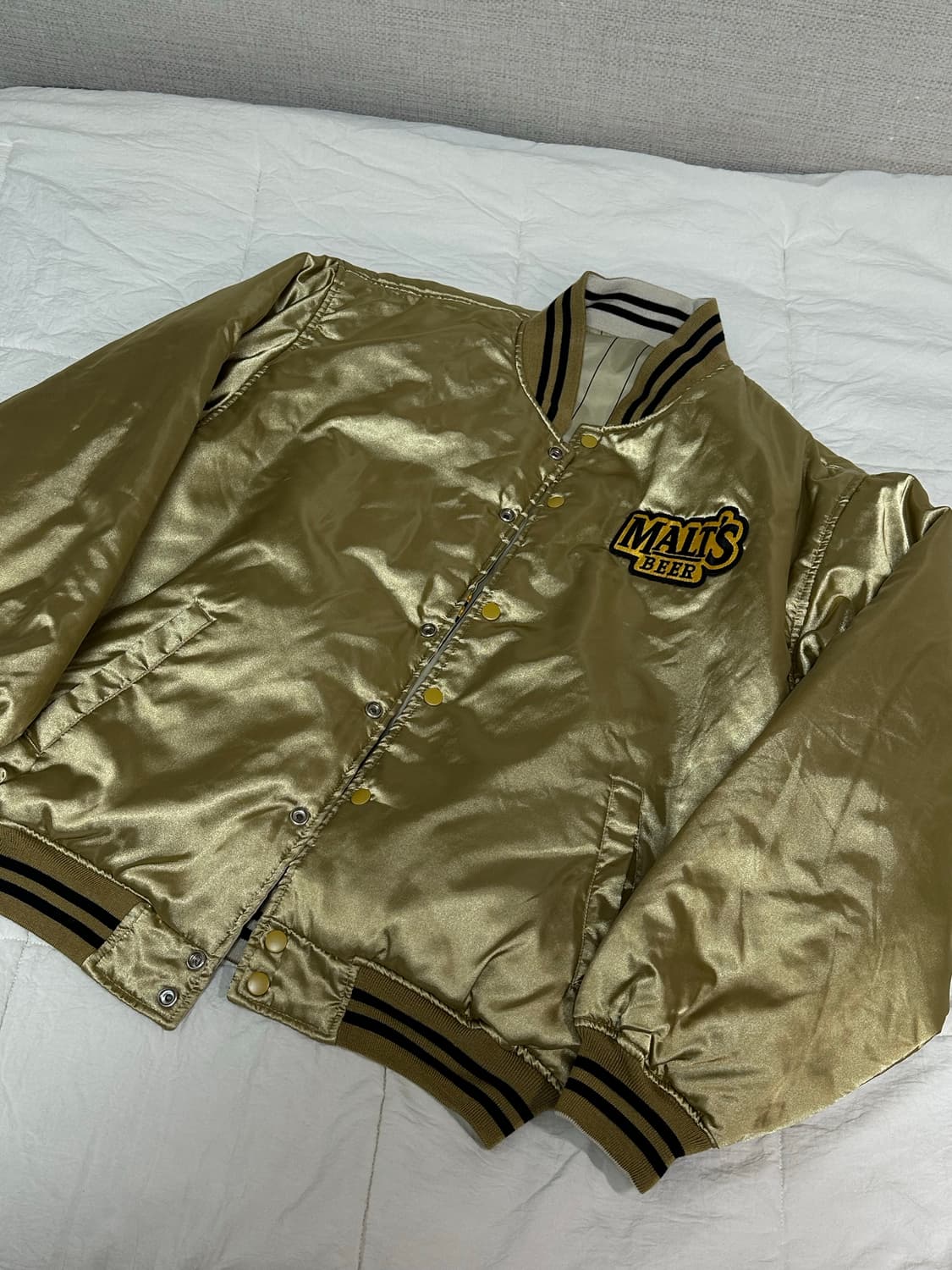 JP 일본 빈티지 몰츠 비어 바시티 리버시블 라지 상품이미지5